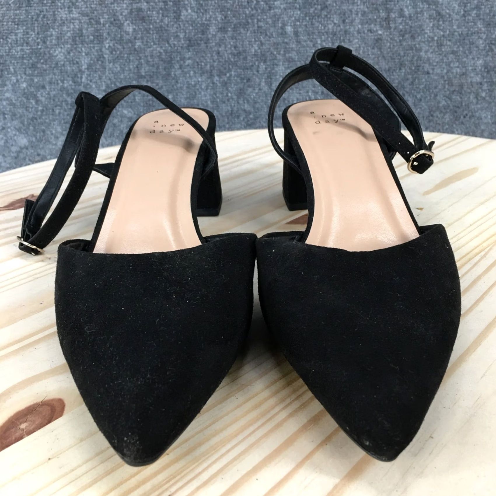Vintage A New Day Sandals Womens 11 Block Heels Ankle Strap Pointed Pumps Black Casual Size US 11 / IT 41 - 7 Thumbnail