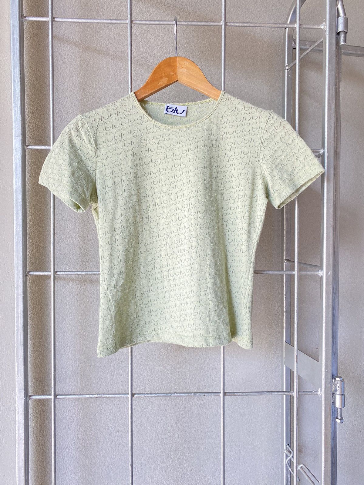 image of Byblos Blu Multiple Logo Tees in Green, Women's (Size Small)