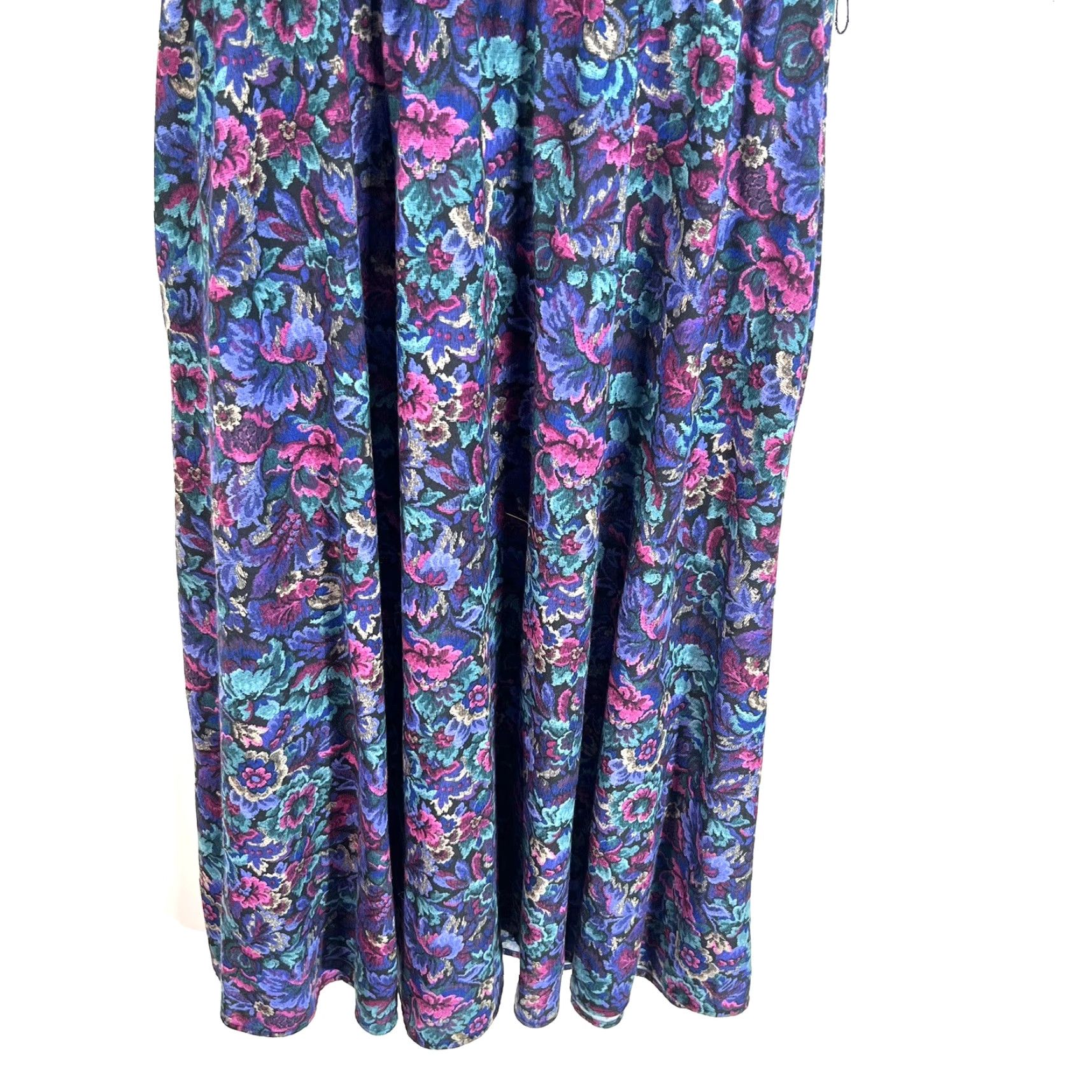 Vintage Vintage Stuart Alan Floral Pleated Drop Waist Dress Womans Size 12 Blue W/ Belt Size XL / US 12-14 / IT 48-50 - 4 Thumbnail