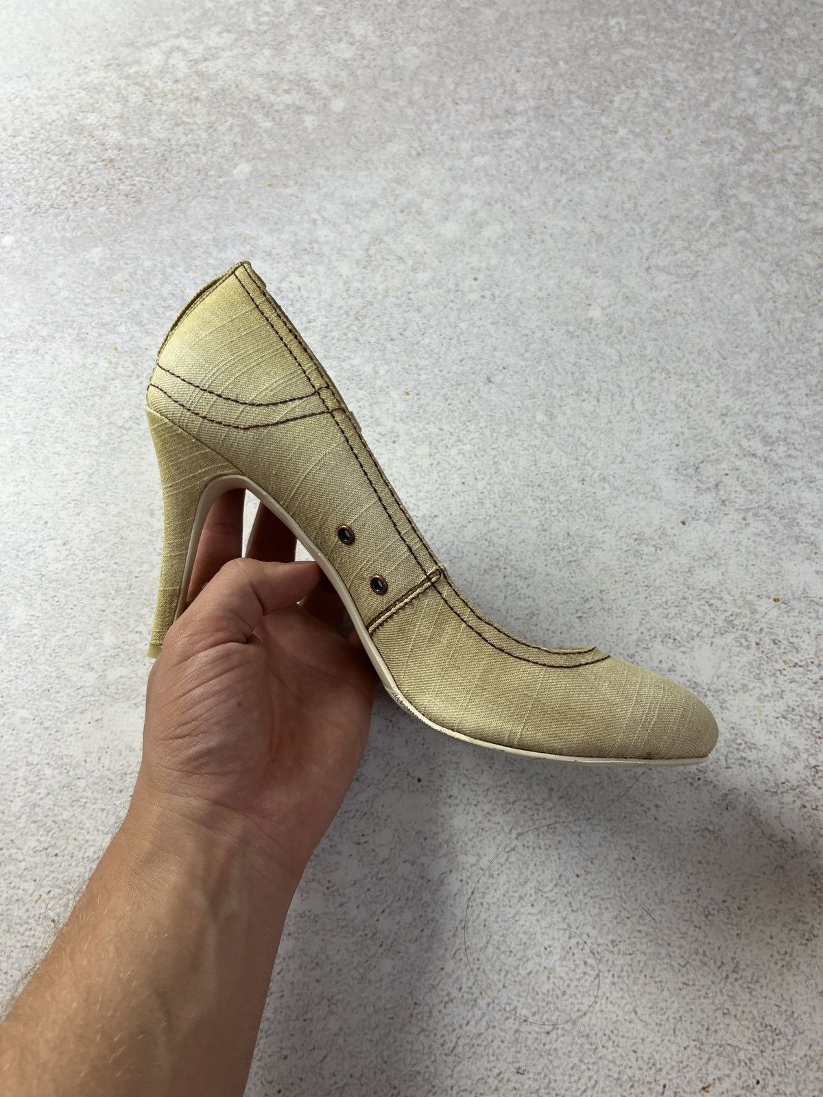 Diesel Vintage DIESEL Jeans Denim Heels Beige Rare 2000s Size US 8 / IT 38 - 11 Thumbnail