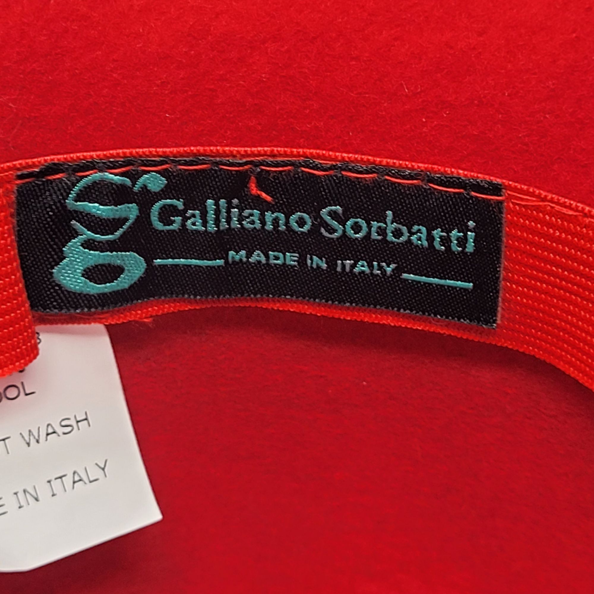 Other Galliano Sorbatti Red Wool Cloche Hat Italy Black Beaded Bow Size ONE SIZE - 3 Thumbnail