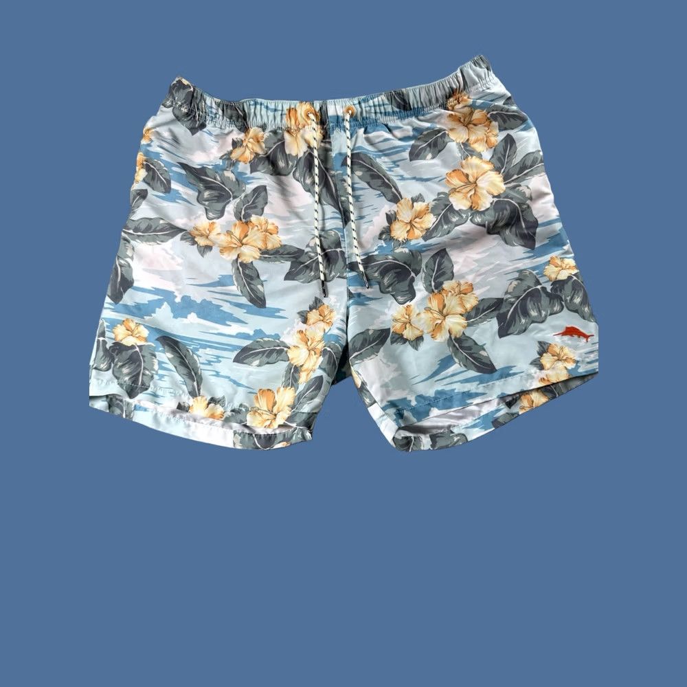 Tommy Bahama Tommy Bahama Men's XXL Blue Floral Swim Trunks Beach Boating Hawaiian Resort Size US 39 - 1 Thumbnail