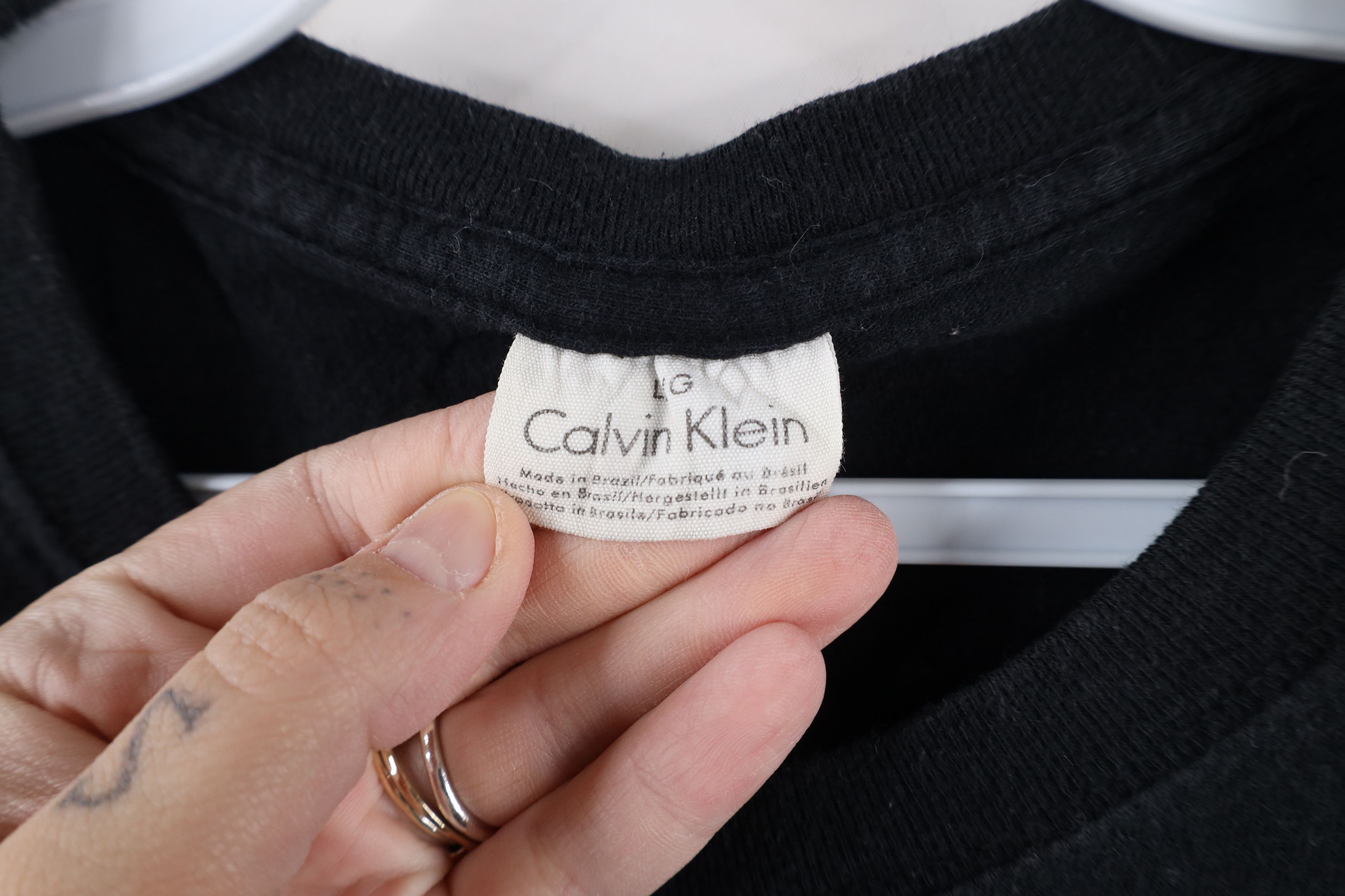 Calvin Klein × Vintage Vintage 90s Calvin Klein Short Sleeve T-Shirt Black Cotton Size US L / EU 52-54 / 3 - 4 Thumbnail