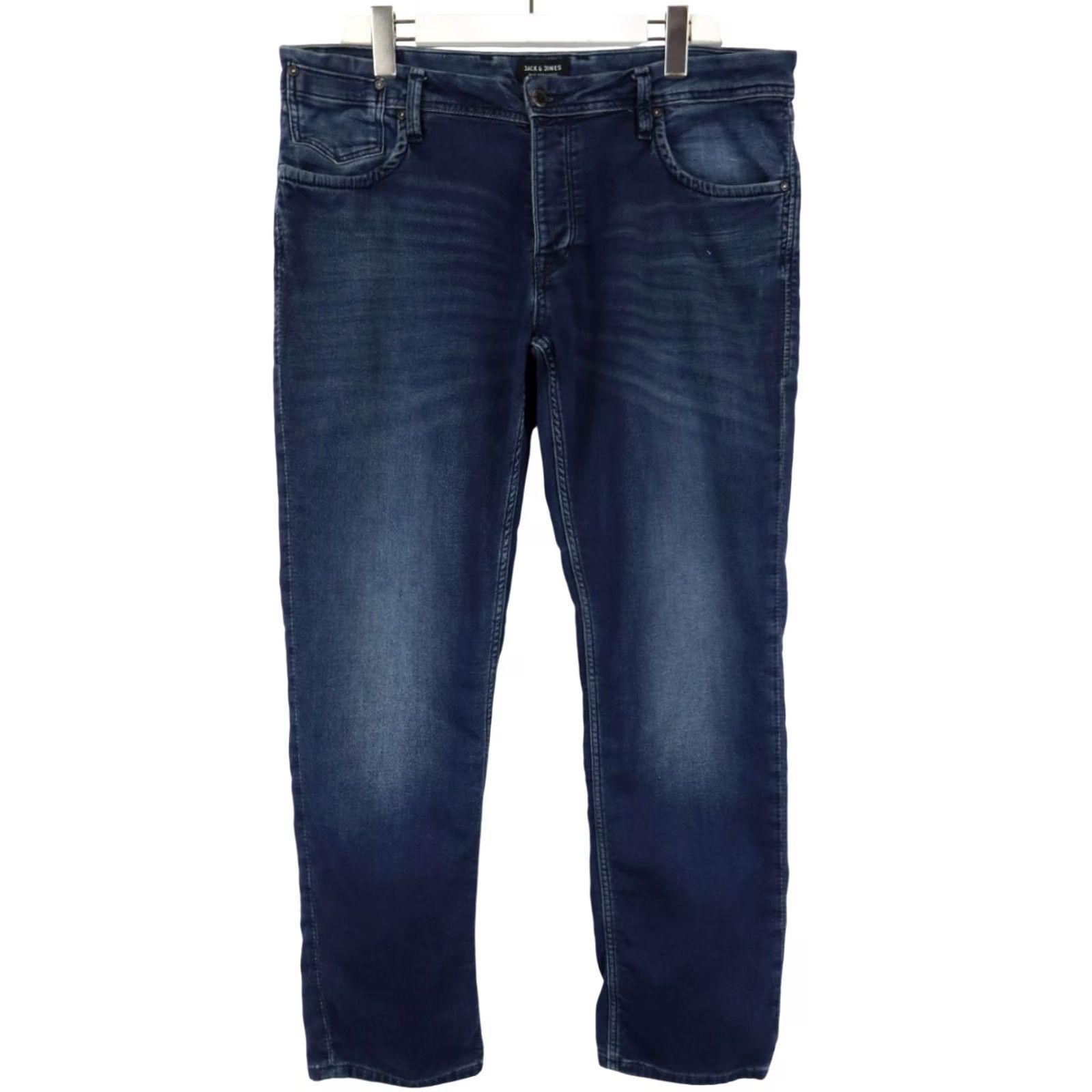 Jack & Jones JACK & JONES Slim Fit/Tim Jeans Men's W36/L32 Blue Whiskers Faded Stretched Size US 36 / EU 52 - 2 Thumbnail