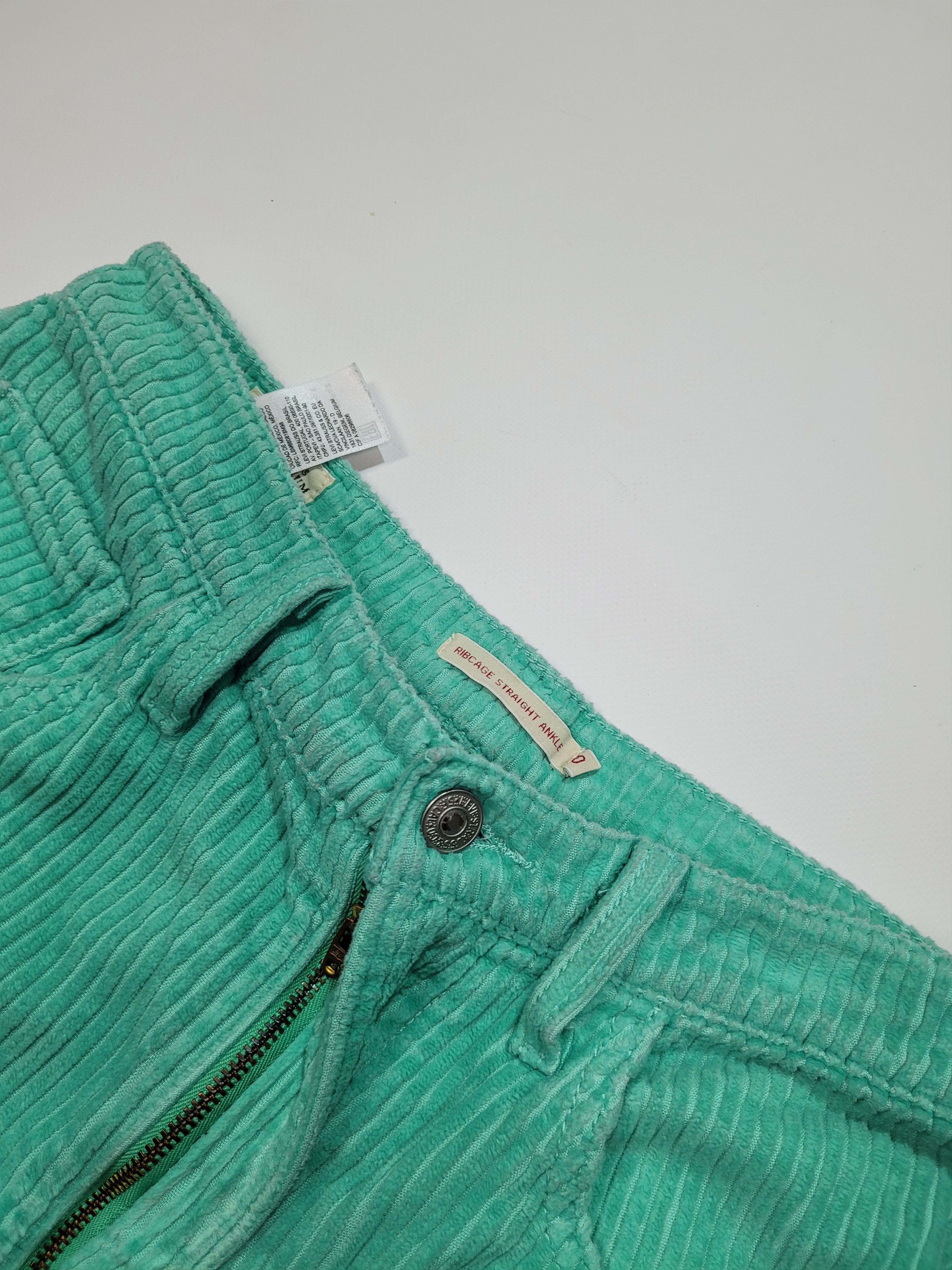 Levi's Levis Aqua Mint Corduroy Ribcage Straight Ankle Pants Size 30" / US 8 / IT 44 - 4 Thumbnail