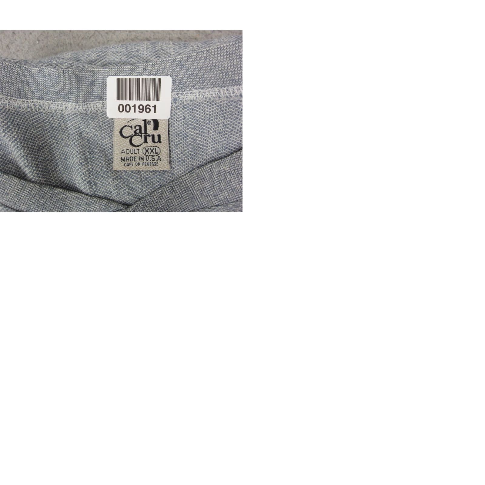 Vintage Vintage Cal Shirt Adult 2XL Blue Gray Henley Cotton Made in USA Ribbed 90s T Size US XXL / EU 58 / 5 - 9 Thumbnail
