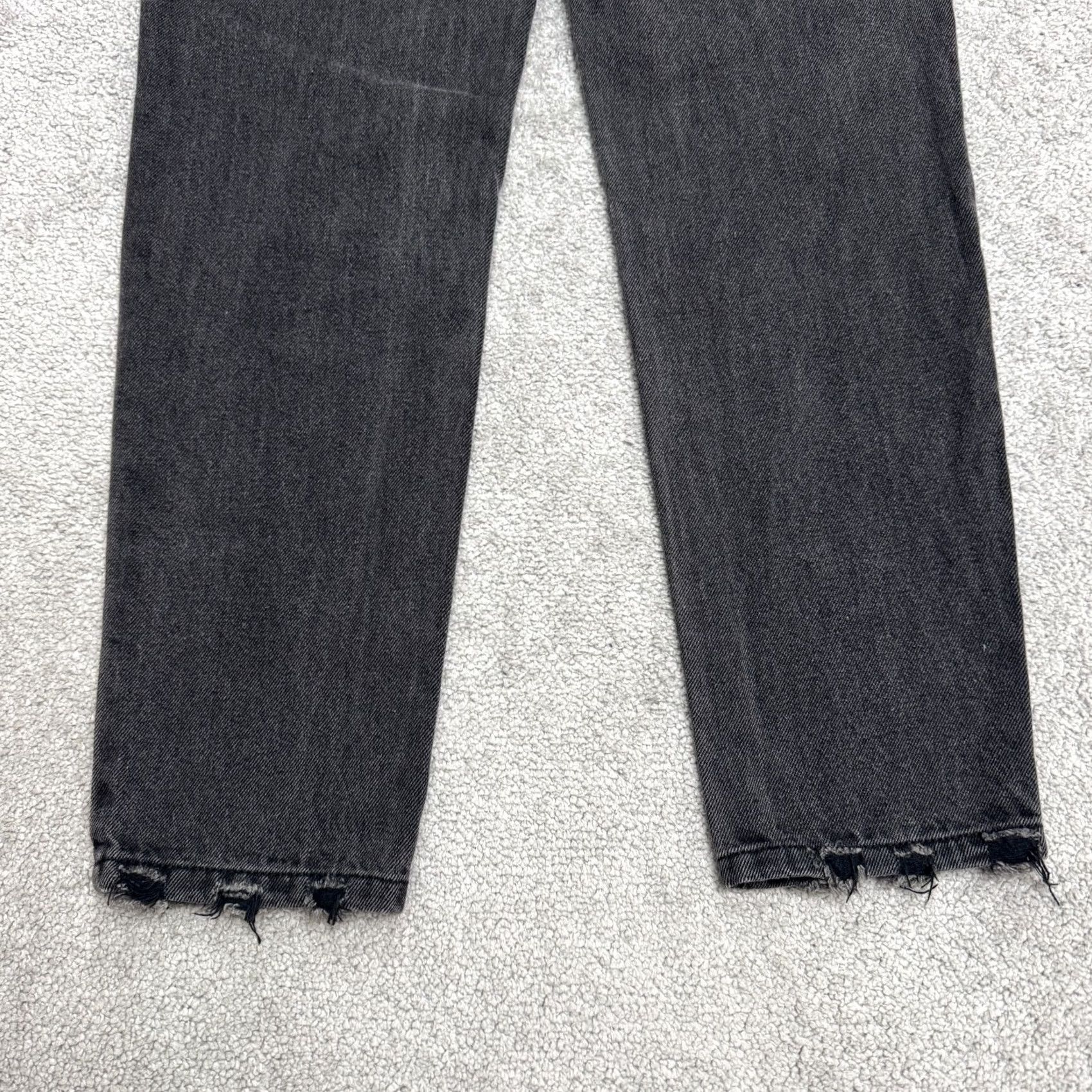 PRINCESS POLLY Princess Polly Denim Jeans Womens 4 Washed Black High Rise Straight Leg Raw Hem Size 27" / US 4 / IT 40 - 4 Thumbnail