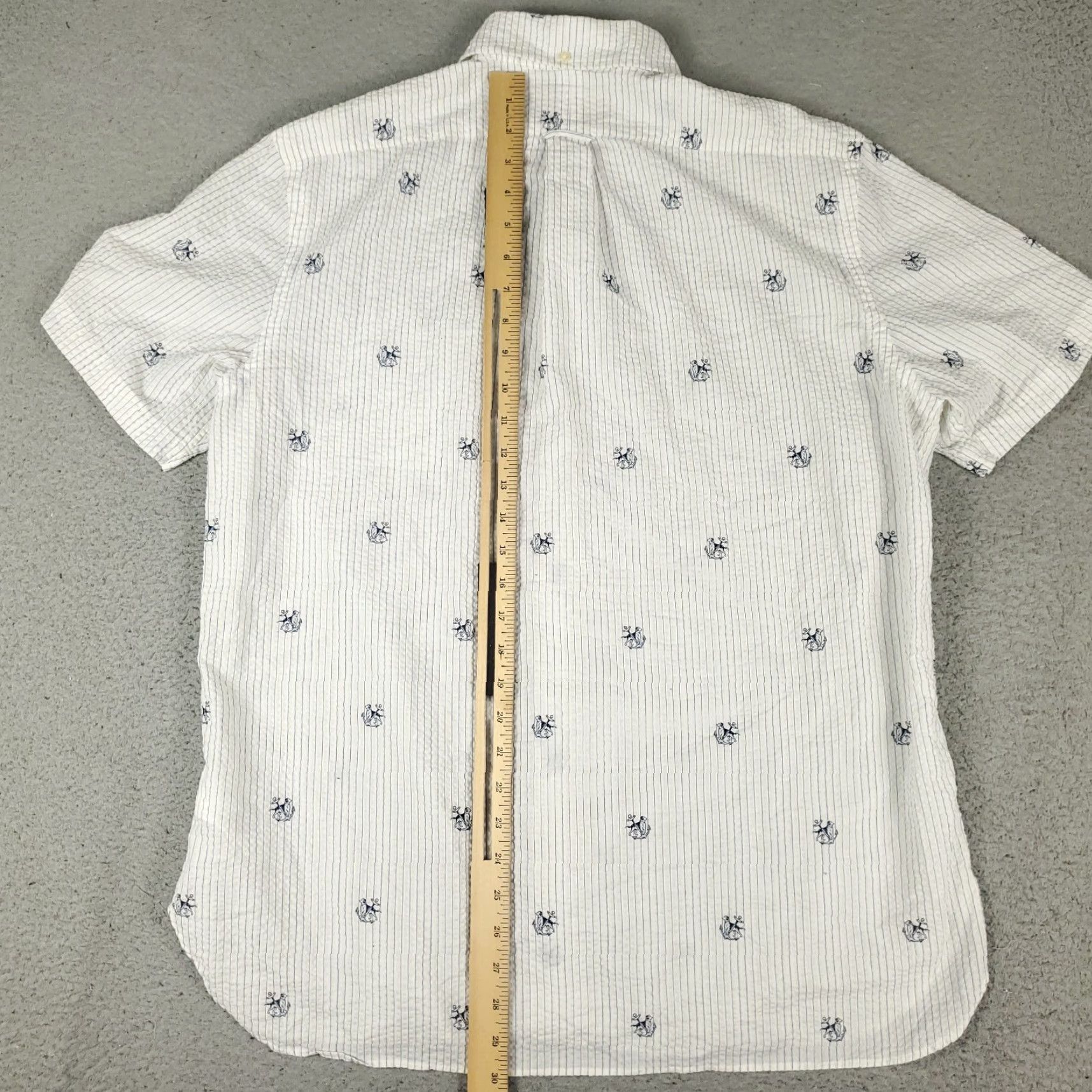 Ralph Lauren Ralph Lauren Shirt Mens Large White Striped Seersucker Button Up Short Sleeve Size US L / EU 52-54 / 3 - 3 Thumbnail