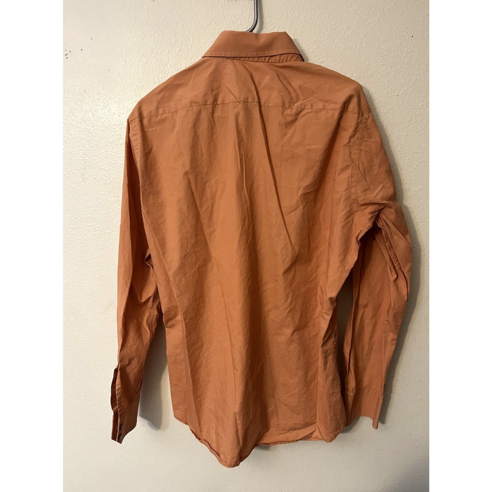 Hugo Boss HUGO BOSS Mens Shirt 16/41 Orange Long Sleeve Button Up Collar Dress Shirt Mens Orange 100% Cotton Regular Button-Down Mens Shirt Size US L / EU 52-54 / 3 - 2 Thumbnail