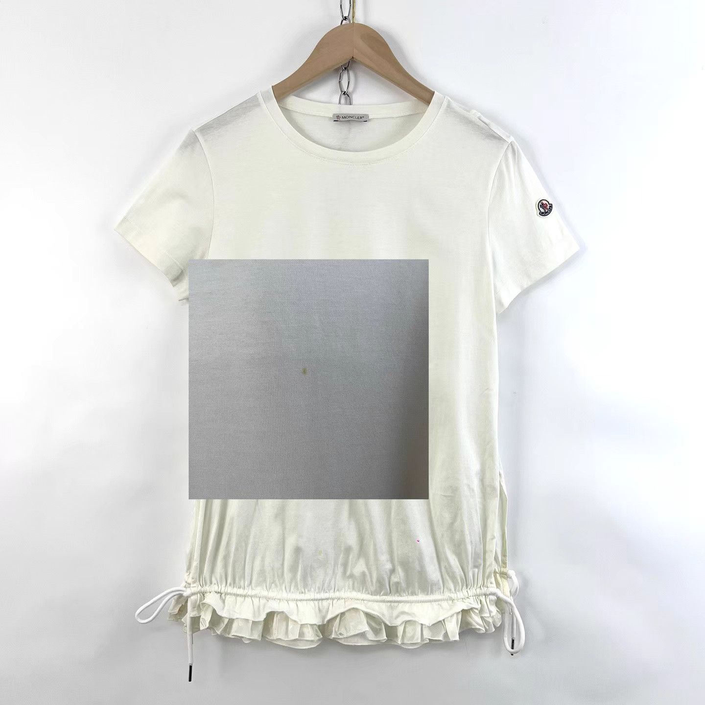 Moncler Moncler White Ruffle Hem Slit Short Sleeve T-shirt K12 Size US S / EU 44-46 / 1 - 7 Thumbnail