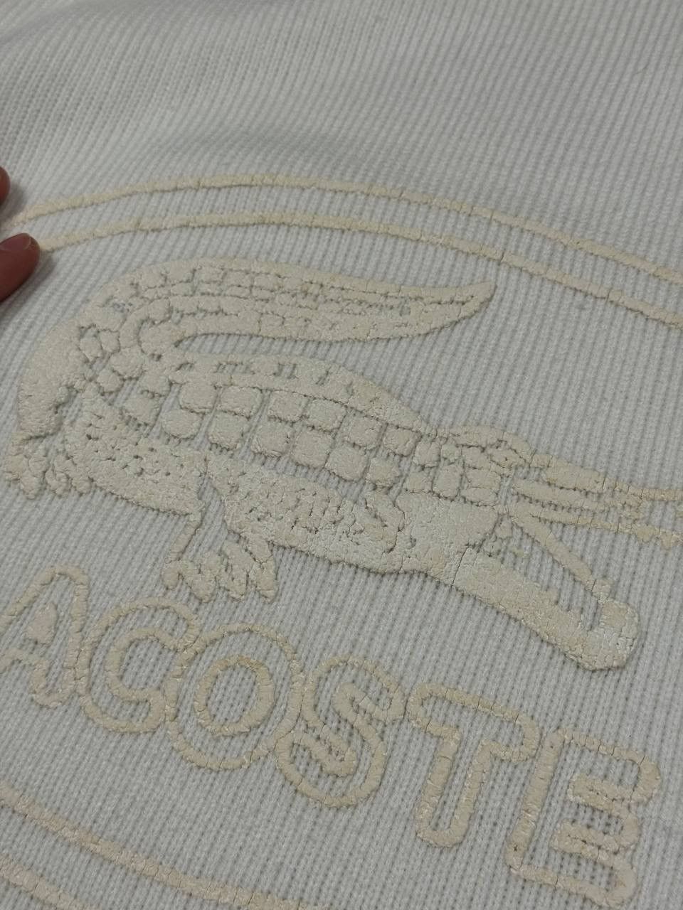 Lacoste Vintage Lacoste Y2K White Sweater Big Logo Size XL Size US XL / EU 56 / 4 - 12 Thumbnail