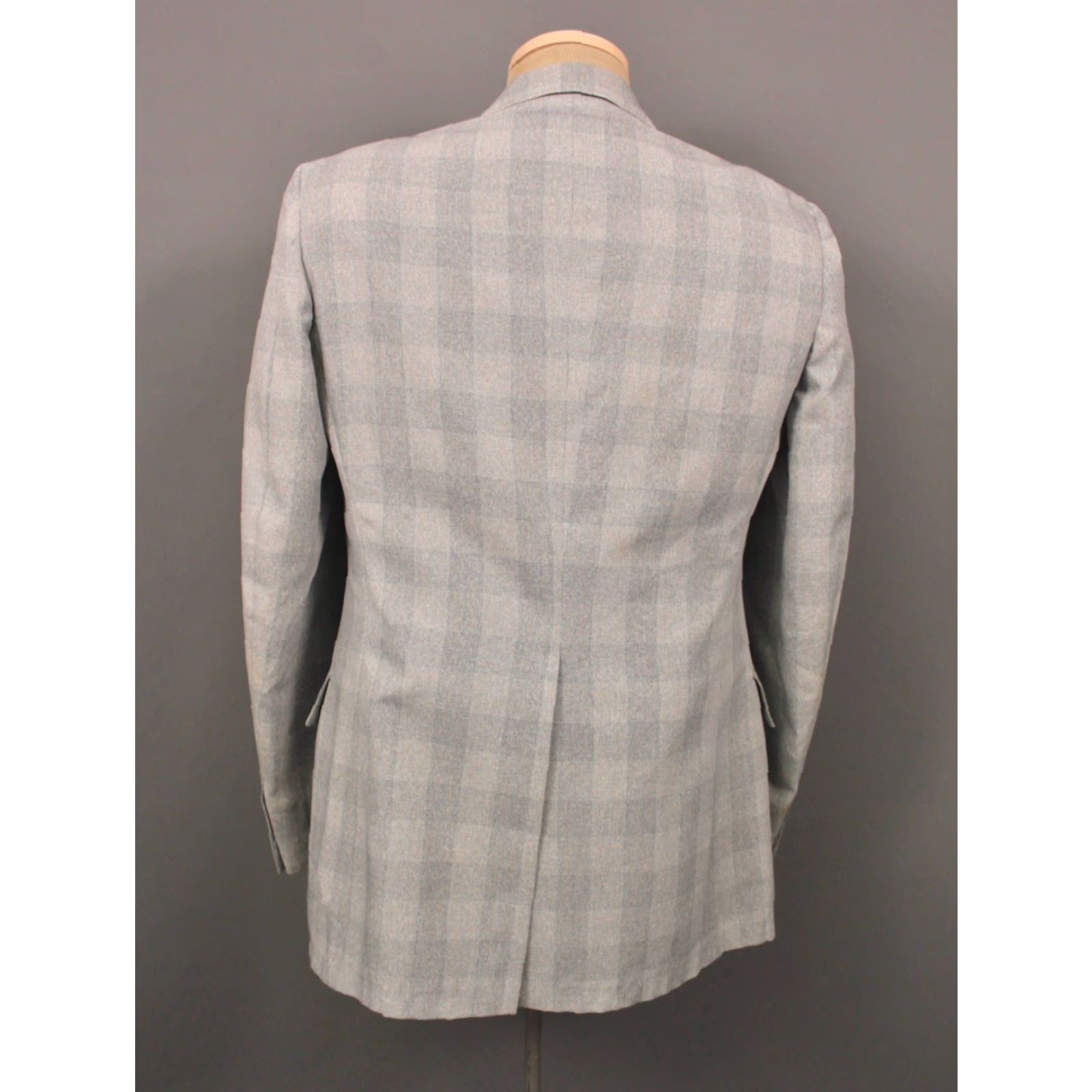 Vintage VINTAGE 70s Leisure Suit Mens Jacket Pants 3 PC Grey Polyester Plaid 1970s Disco Size M Size 40R - 4 Thumbnail