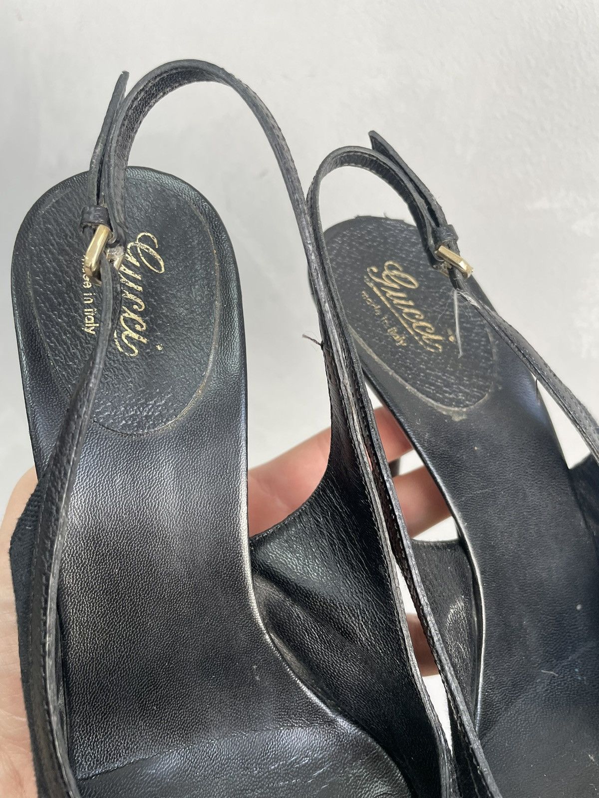 Gucci Rare monogram heel leather Gucci sneakers summer 37 size Size US 7 / IT 37 - 11 Thumbnail