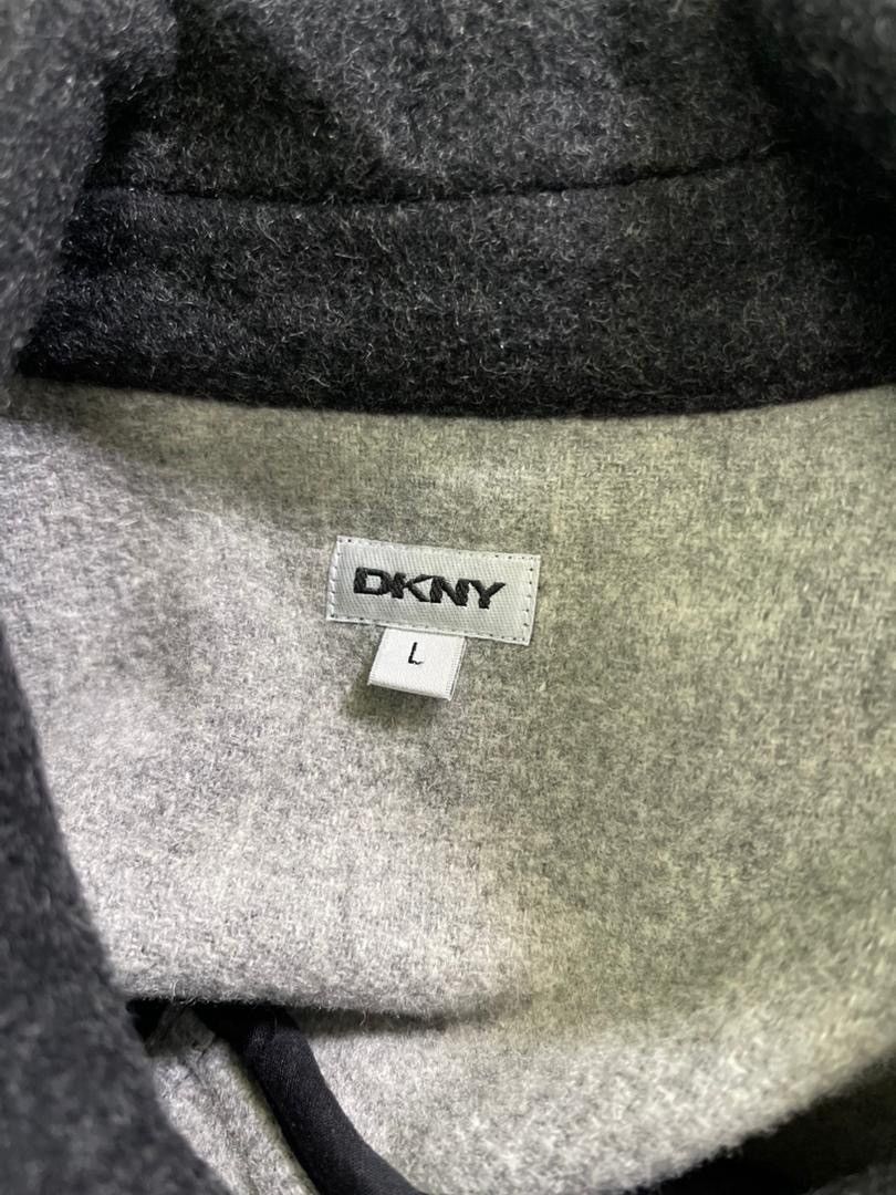 DKNY DKNY Double-Breasted Wool Pea Coat Charcoal Grey Size US L / EU 52-54 / 3 - 3 Thumbnail