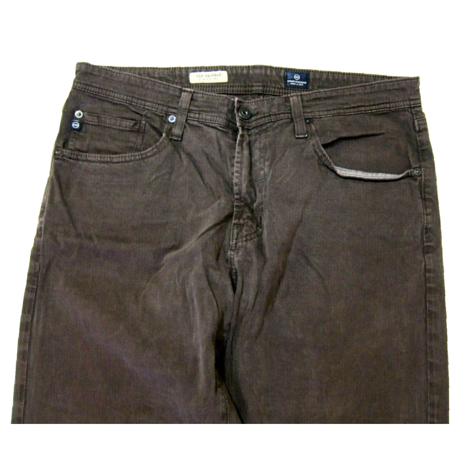 Vintage AG Adriano Goldschmied The Protege Straight Leg Brown Cotton Stretch Pant Men 34X31 Size US 34 / EU 50 - 4 Thumbnail