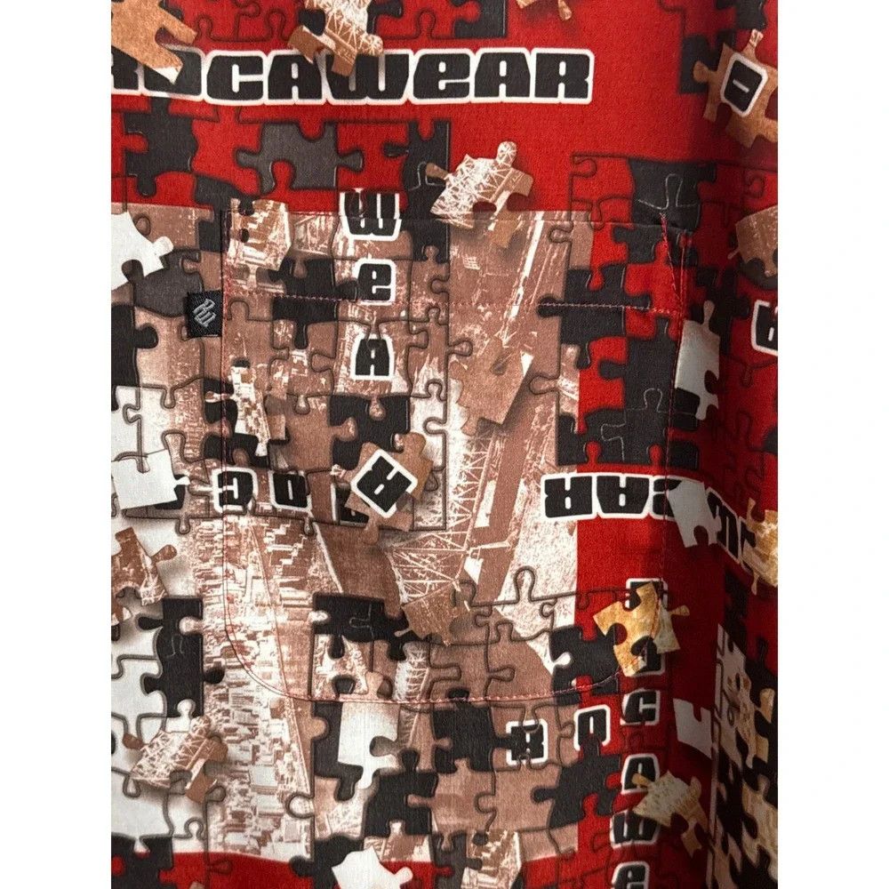 Rocawear Rocawear Y2K Puzzle Graphic Short Sleeve Button Up Shirt Size US XL / EU 56 / 4 - 4 Thumbnail