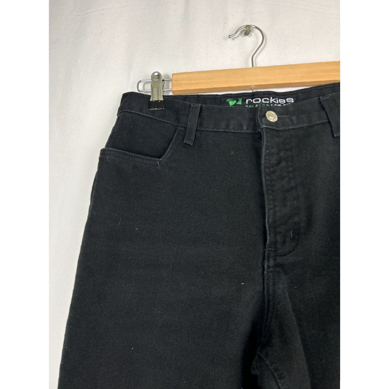 Vintage VINTAGE Rockies Jeans Black Womens 13 32x35 Relaxed Low Rise Studded Sides Rare Jeans Women 90s? Size 34" / US 12 / IT 48 - 4 Thumbnail