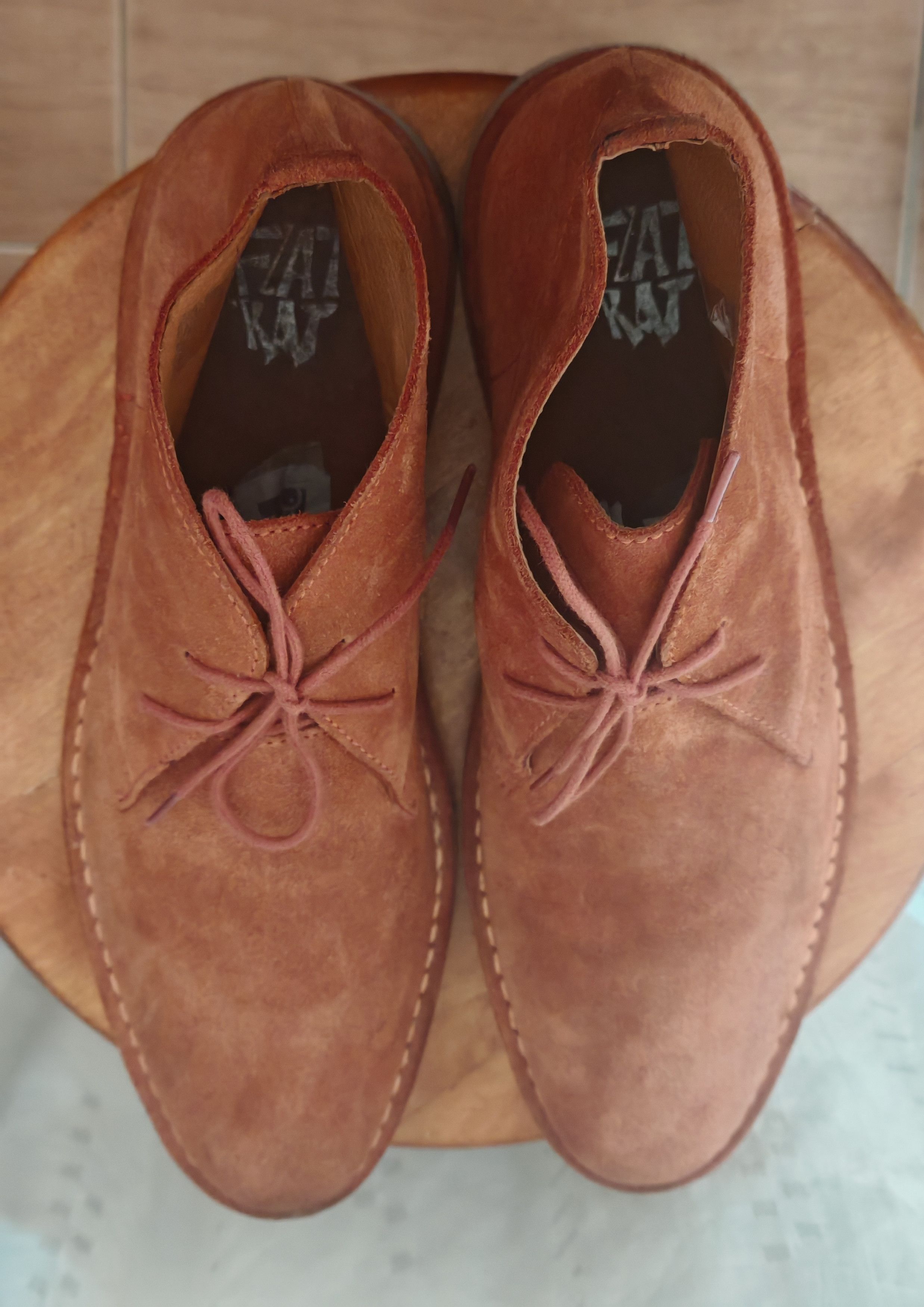 Vintage Fiat Rat Real Suede Dessert Boots Tobacco sz 44