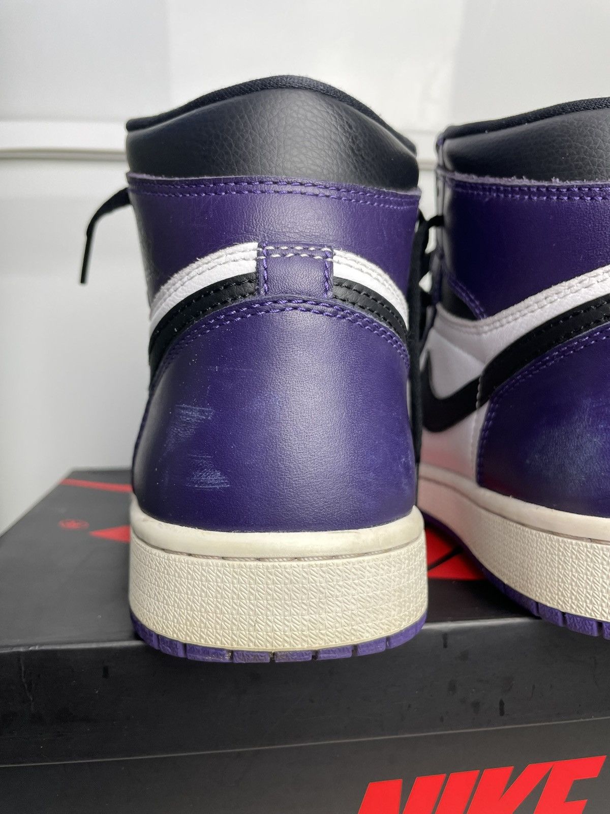 Nike Jordan 1 Court Purple 2.0 Size 8.5 Beat Nike OG Box/Laces Size US 8.5 / EU 41-42 - 3 Thumbnail