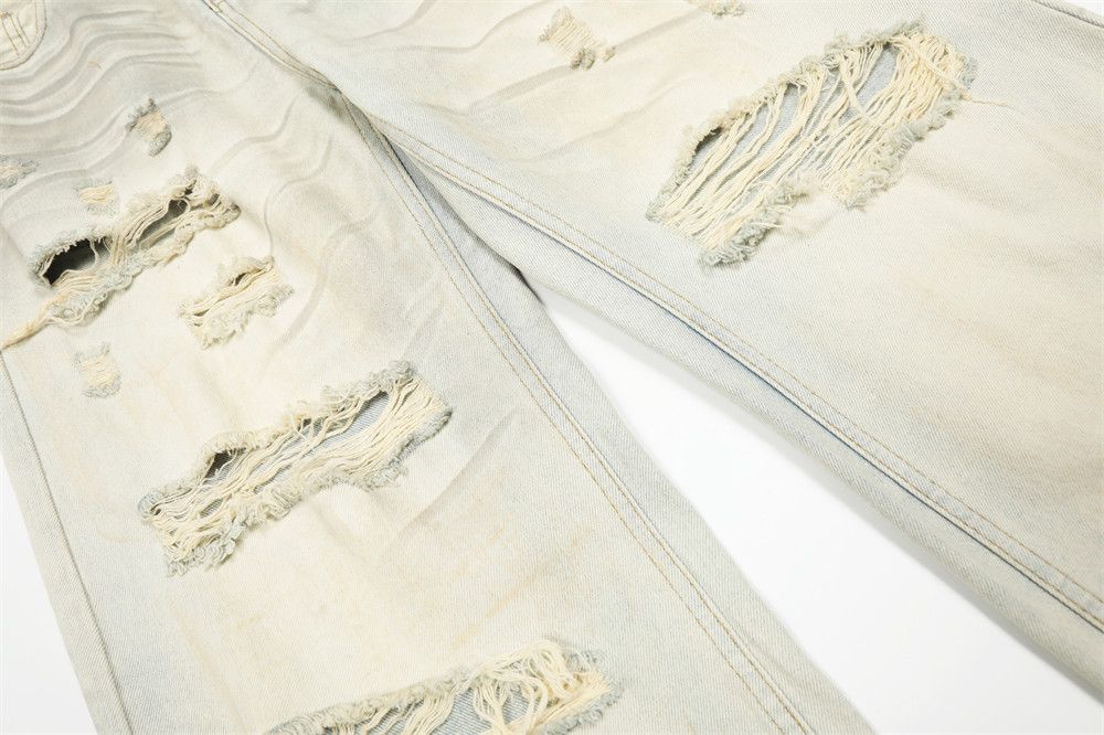 Japanese Brand × Jean Heavy washed men's punk distressed dirty ripped jeans Size US 32 / EU 48 - 5 Thumbnail