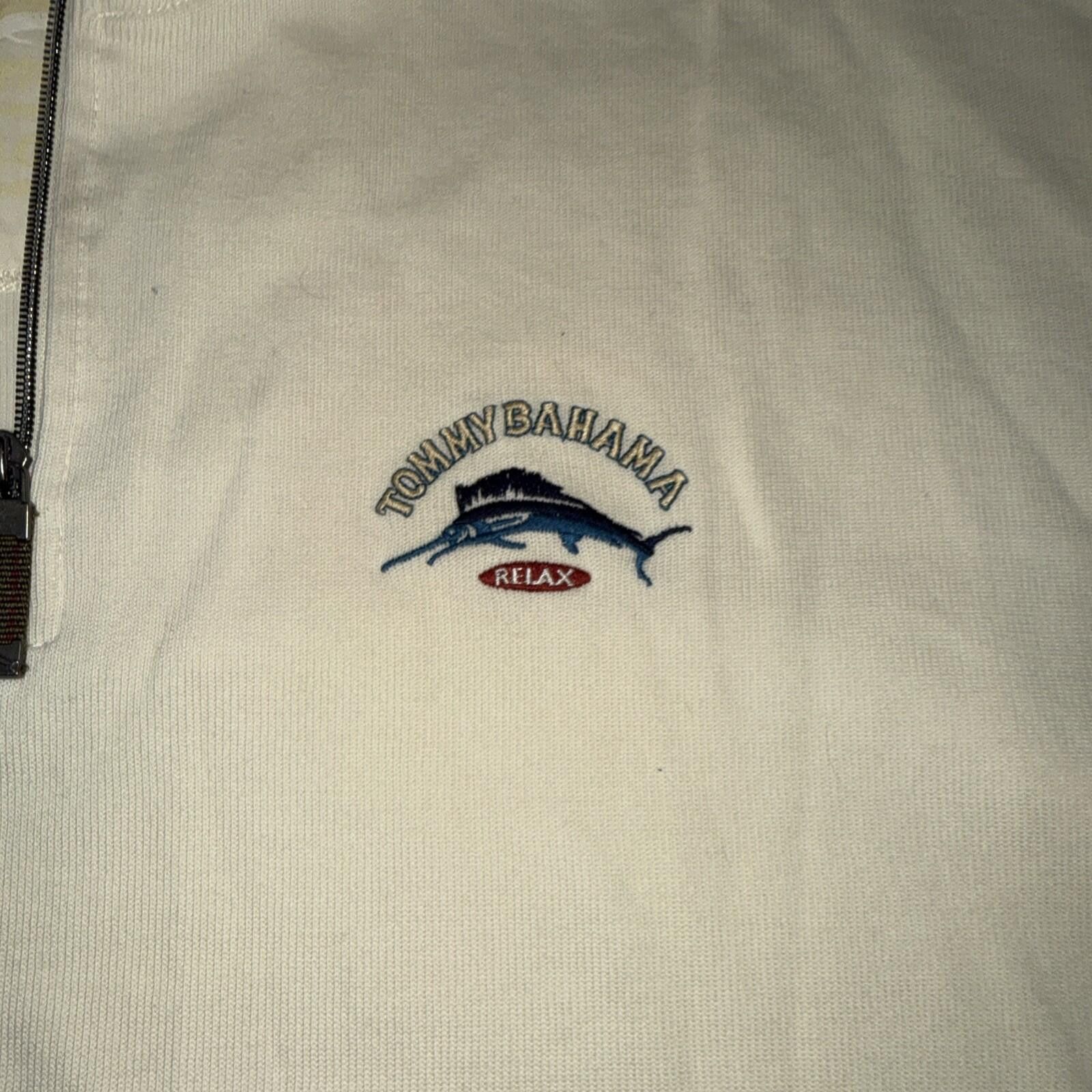 Tommy Bahama Y2K Tommy Bahama Relax 1/4 Quarter Zip Sweater Pale Cream Size US XXL / EU 58 / 5 - 5 Thumbnail