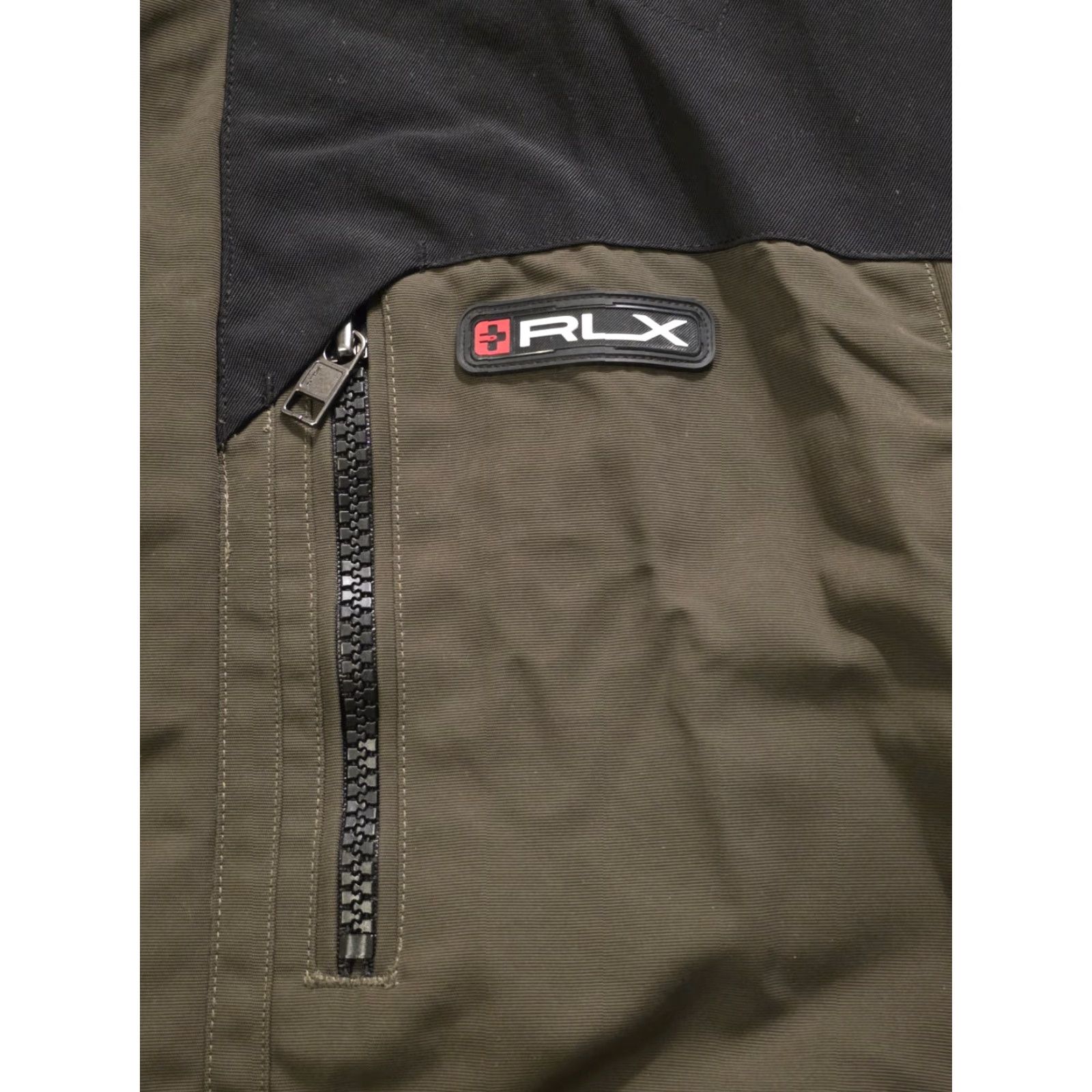 RLX Ralph Lauren RLX Ralph Lauren Full Zip Bomber Jacket Motorcycle Olive Green & Black Medium Shirt Mens M Green RLX Bomber Jacket Olive Green & Black Medium Mens Size US M / EU 48-50 / 2 - 5 Thumbnail