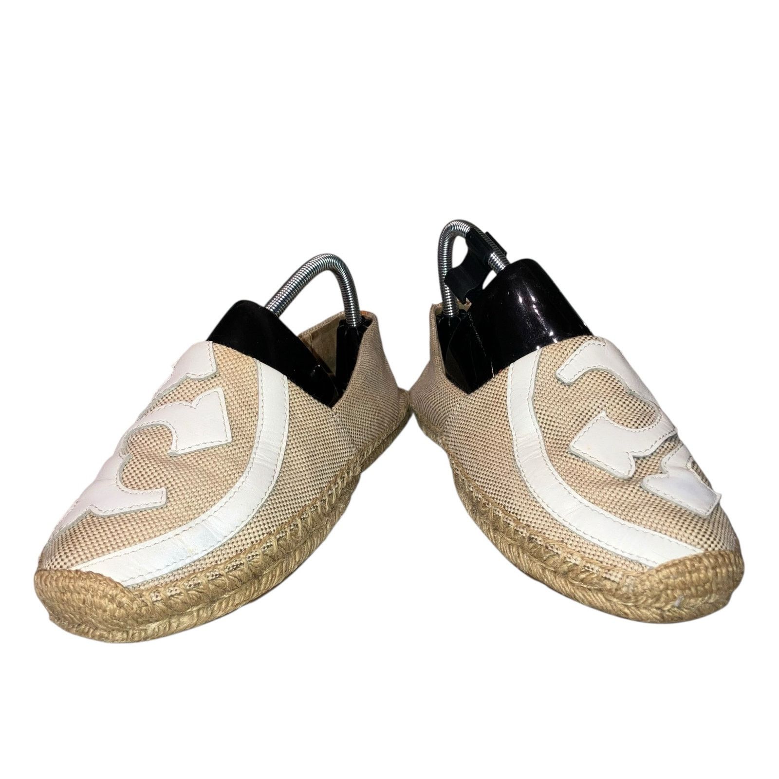 Tory Burch Tory Burch Lonnie Tan & White Logo Espadrille Flat size 9.5 Size US 9.5 / IT 39.5 - 4 Thumbnail