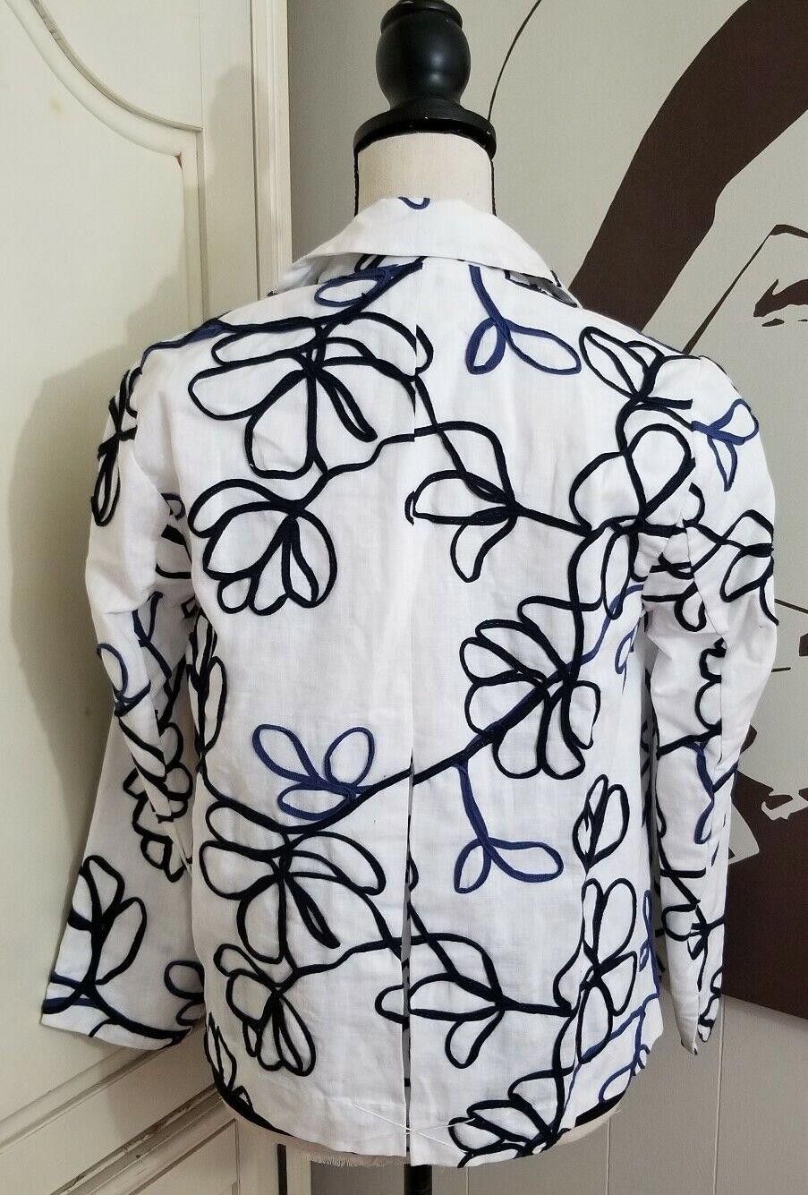 Coldwater Creek Coldwater Creek Jacket 6p Embroidered White Blazer petite Size M / US 6-8 / IT 42-44 - 2 Thumbnail