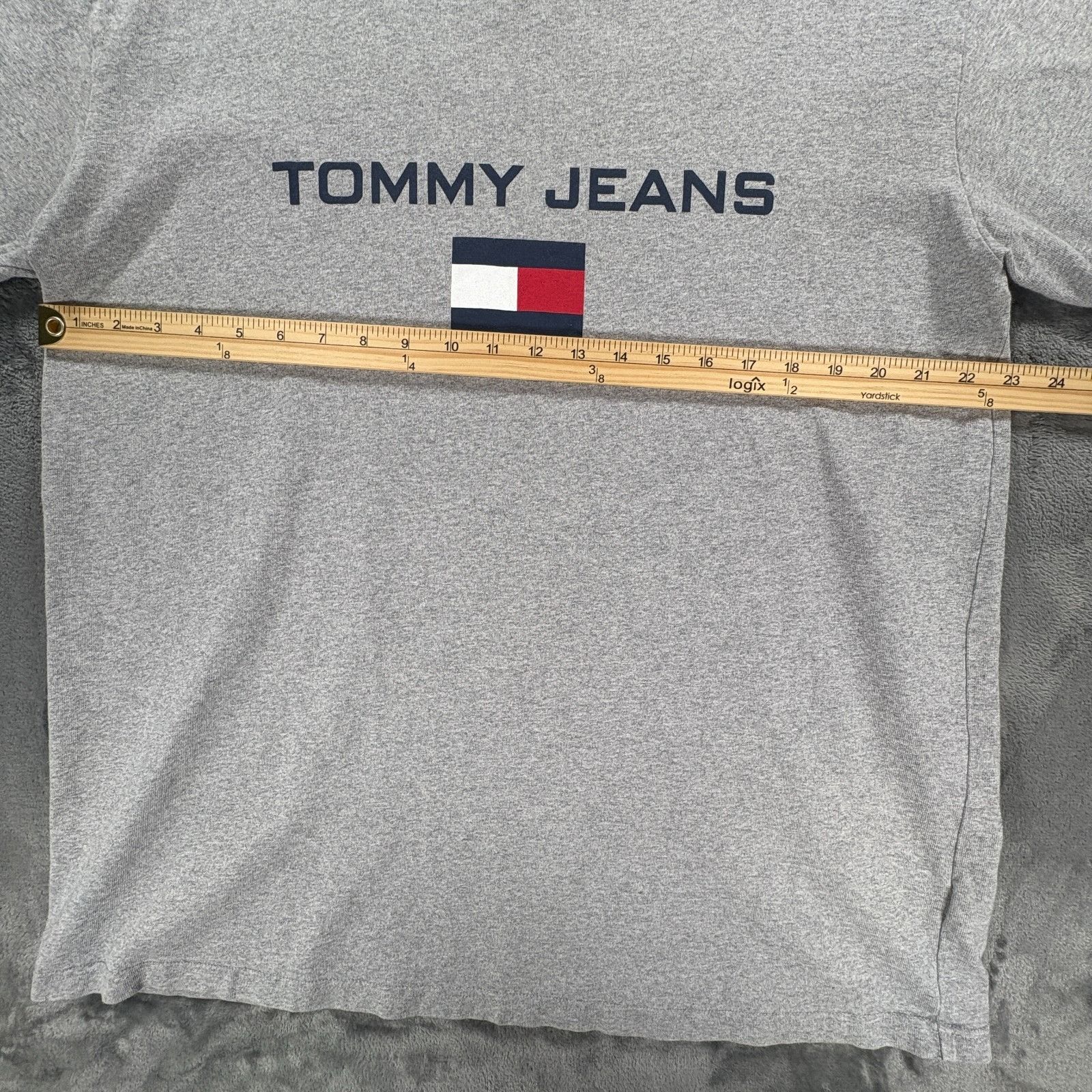 Tommy Hilfiger Tommy Jeans T Shirt Men XL Gray Logo Flag Graphic Short Slee Size US XL / EU 56 / 4 - 4 Thumbnail