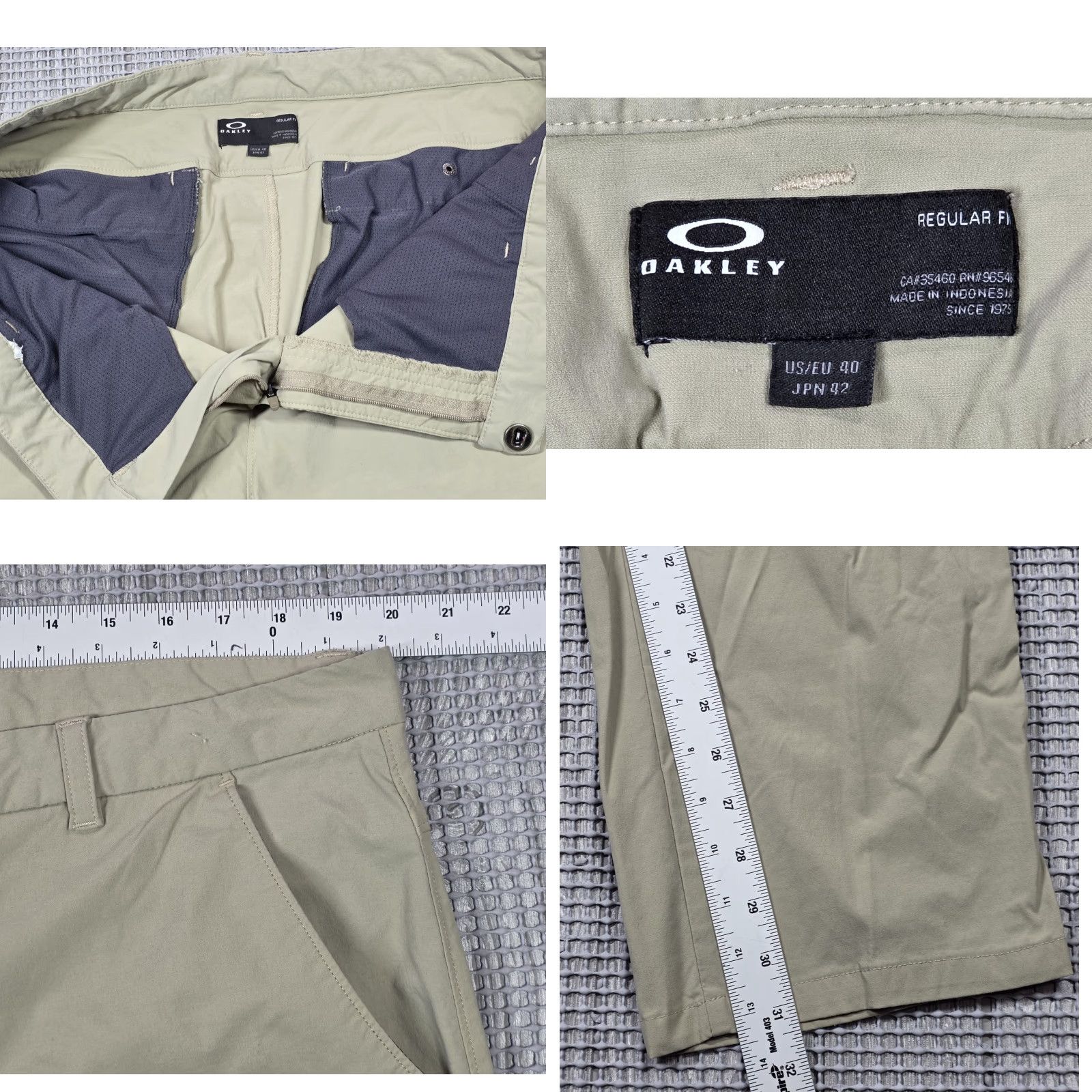 Oakley Oakley Pants Men 40x31 Regular Fit Performance Outdoors Trek Logo Beige Stretch Pants Size US 40 / EU 56 - 8 Thumbnail