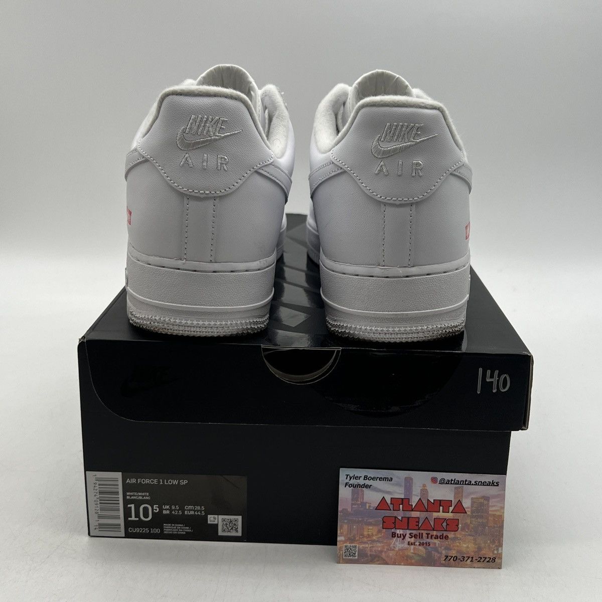 Nike Supreme x air force 1 box logo white Size US 10.5 / EU 43-44 - 3 Thumbnail