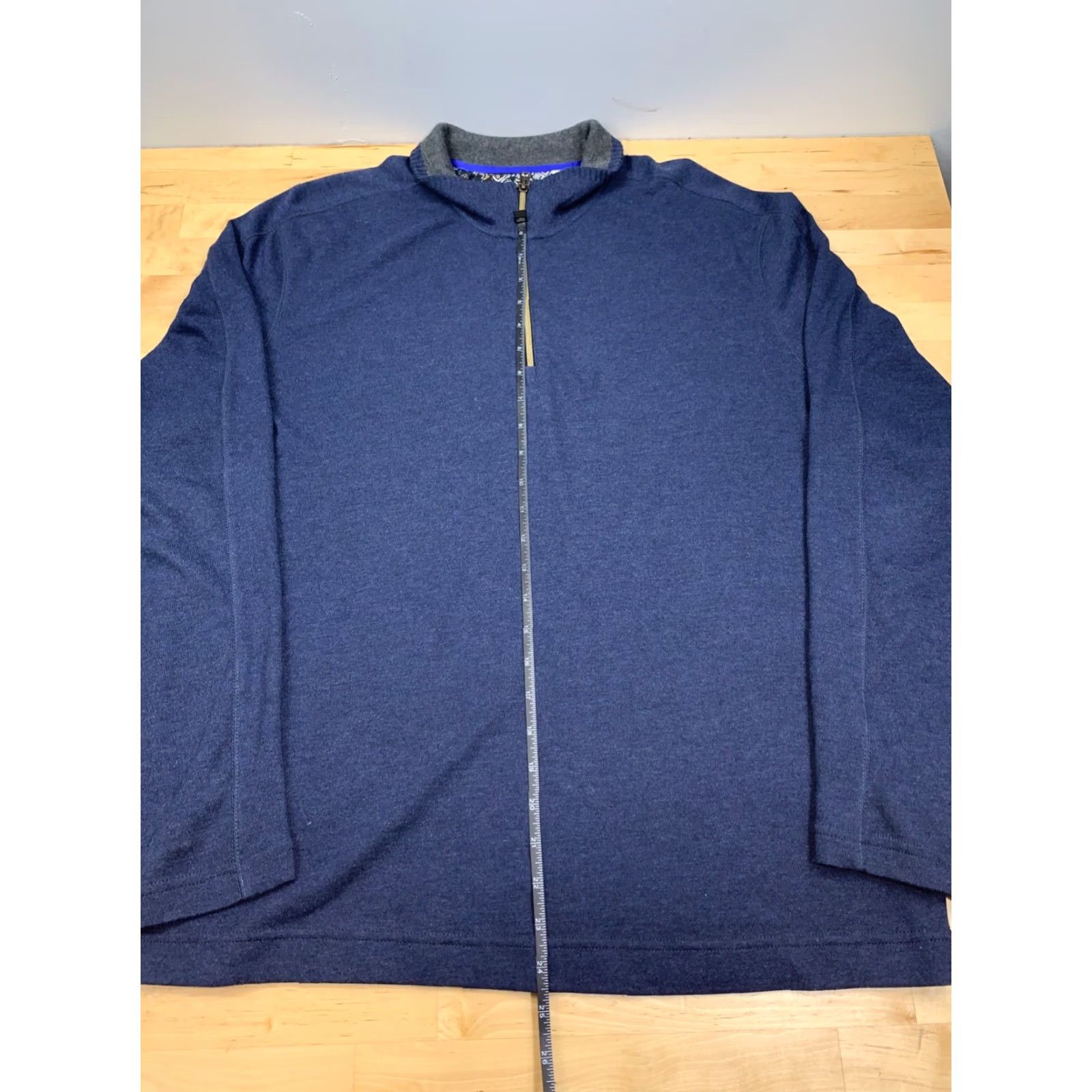 Robert Graham Robert Graham Mens Pullover 2XL Classic Fit Long Sleeve 1/4 Zip Heathered Blue Cardigan Style Sweater Jacket - N/A Size US XXL / EU 58 / 5 - 5 Thumbnail