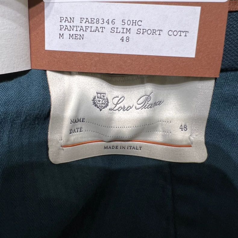 Loro Piana LORO PIANA Petroleum blue cotton elastic casual pants Size US 32 / EU 48 - 7 Thumbnail
