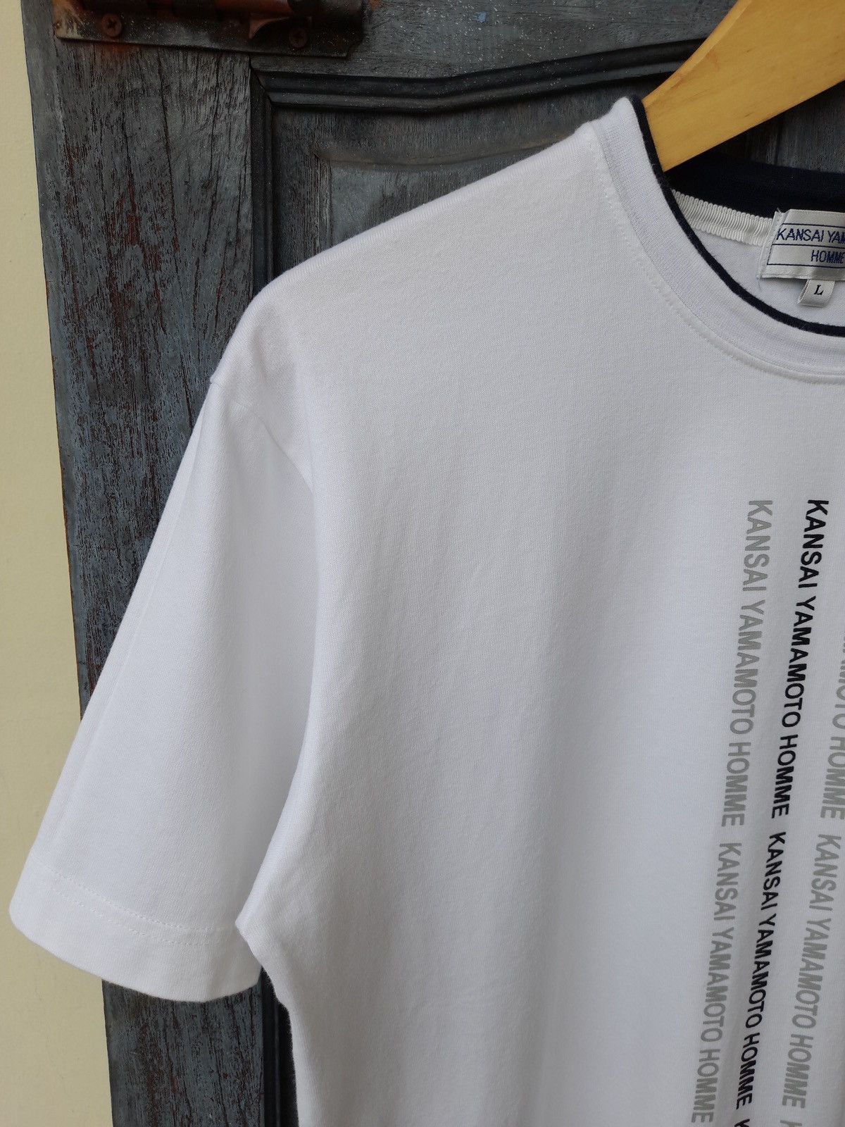 Kansai Yamamoto Vintage Kansai Yamamoto Homme Logo Stripe Tee Japan Designer Size US L / EU 52-54 / 3 - 4 Thumbnail