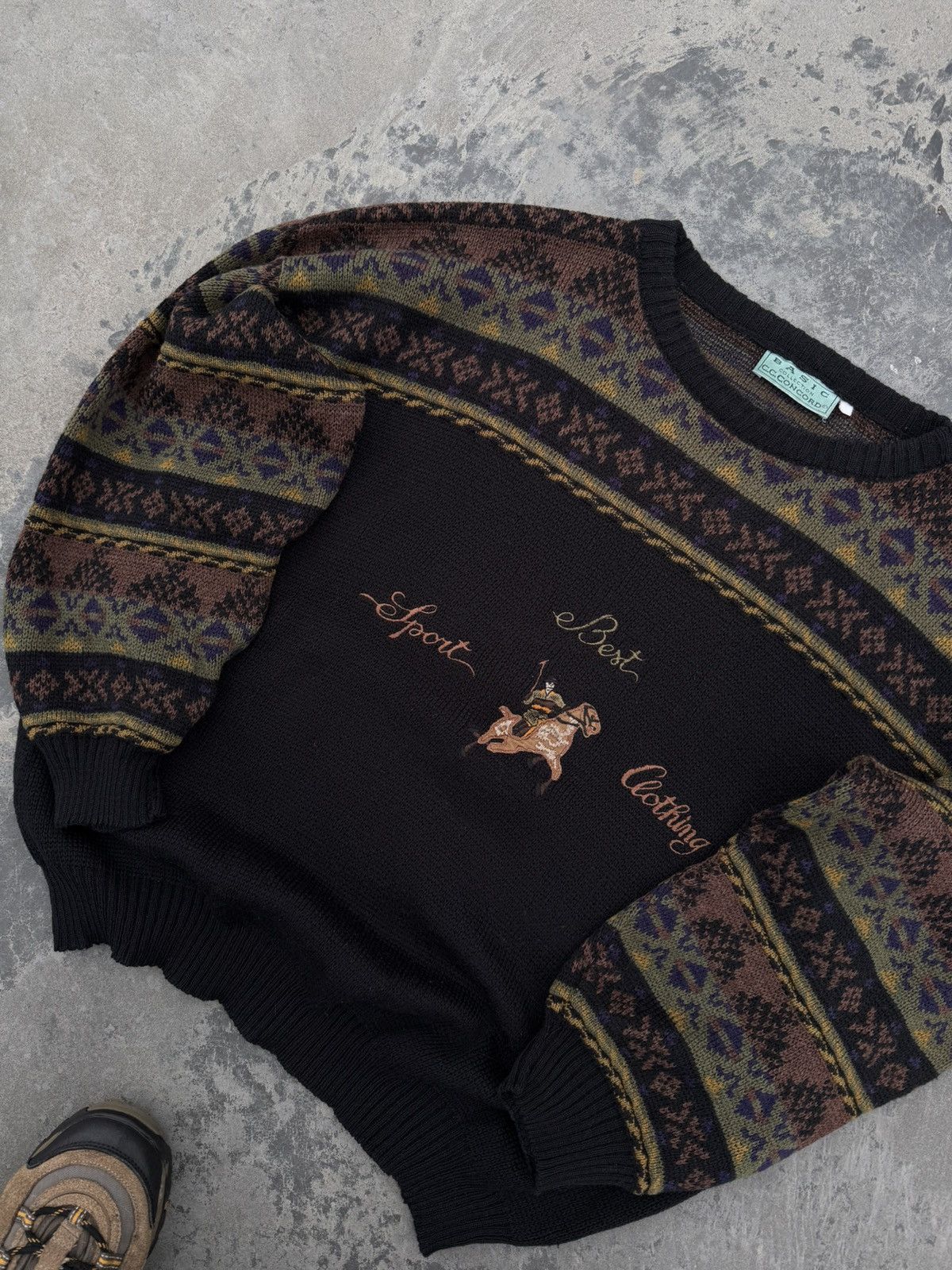 Vintage Vintage Knitted Jumper Y2k Horse Knit Coogi Style Sweater Size US XL / EU 56 / 4 - 3 Thumbnail