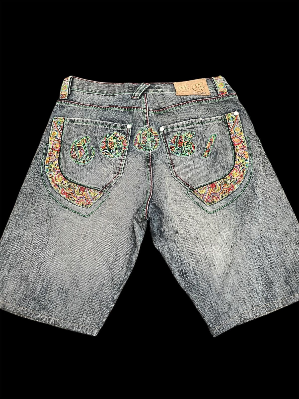 Coogi 🔥Coogi Tribal Multicolour Embroidered Cropped Jeans Size US 35 - 1 Thumbnail