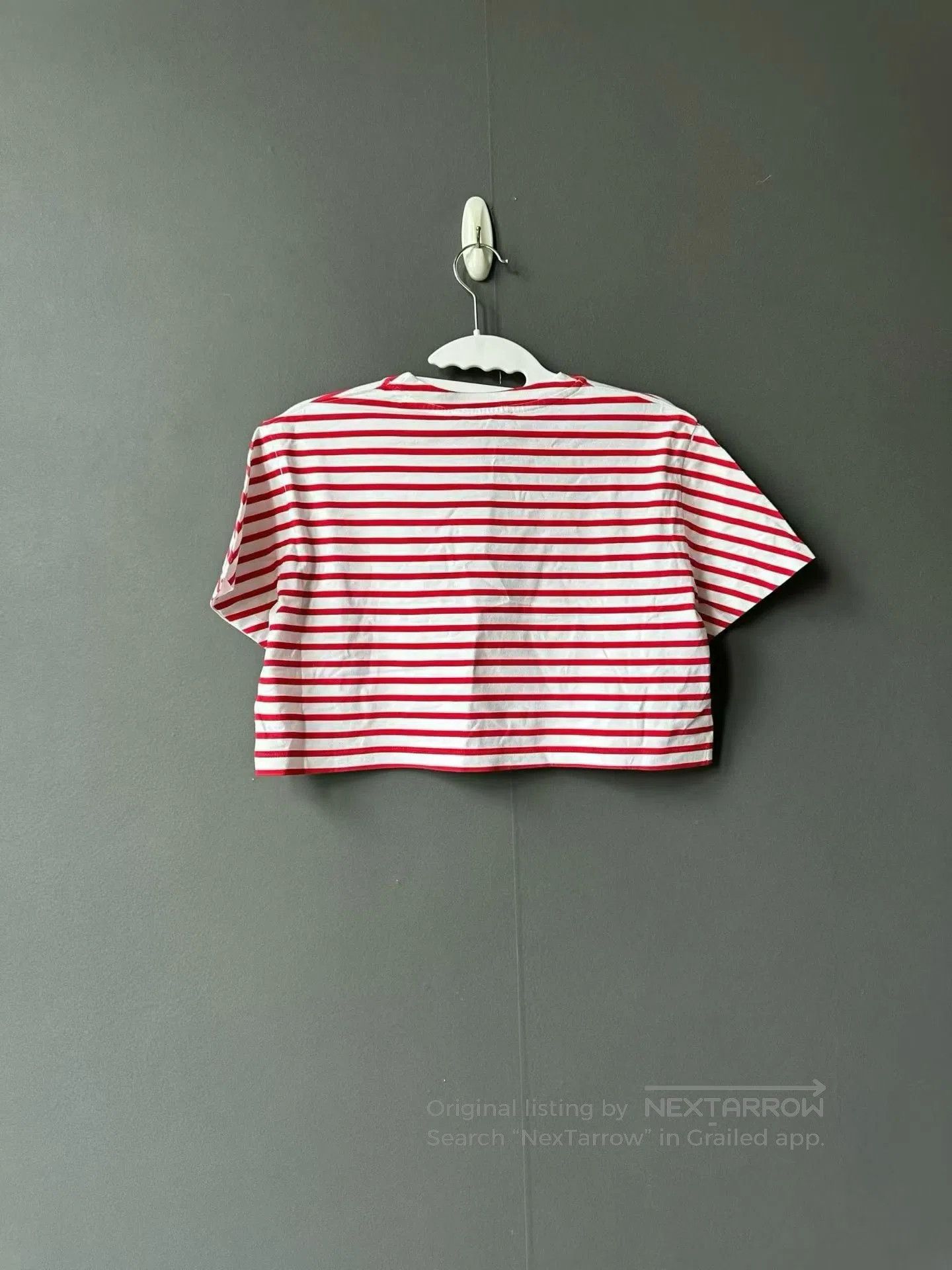 Miu Miu Miu Miu Red and White Striped Cropped Tee| Size XS / US 0-2 / IT 36-38 - 2 Thumbnail
