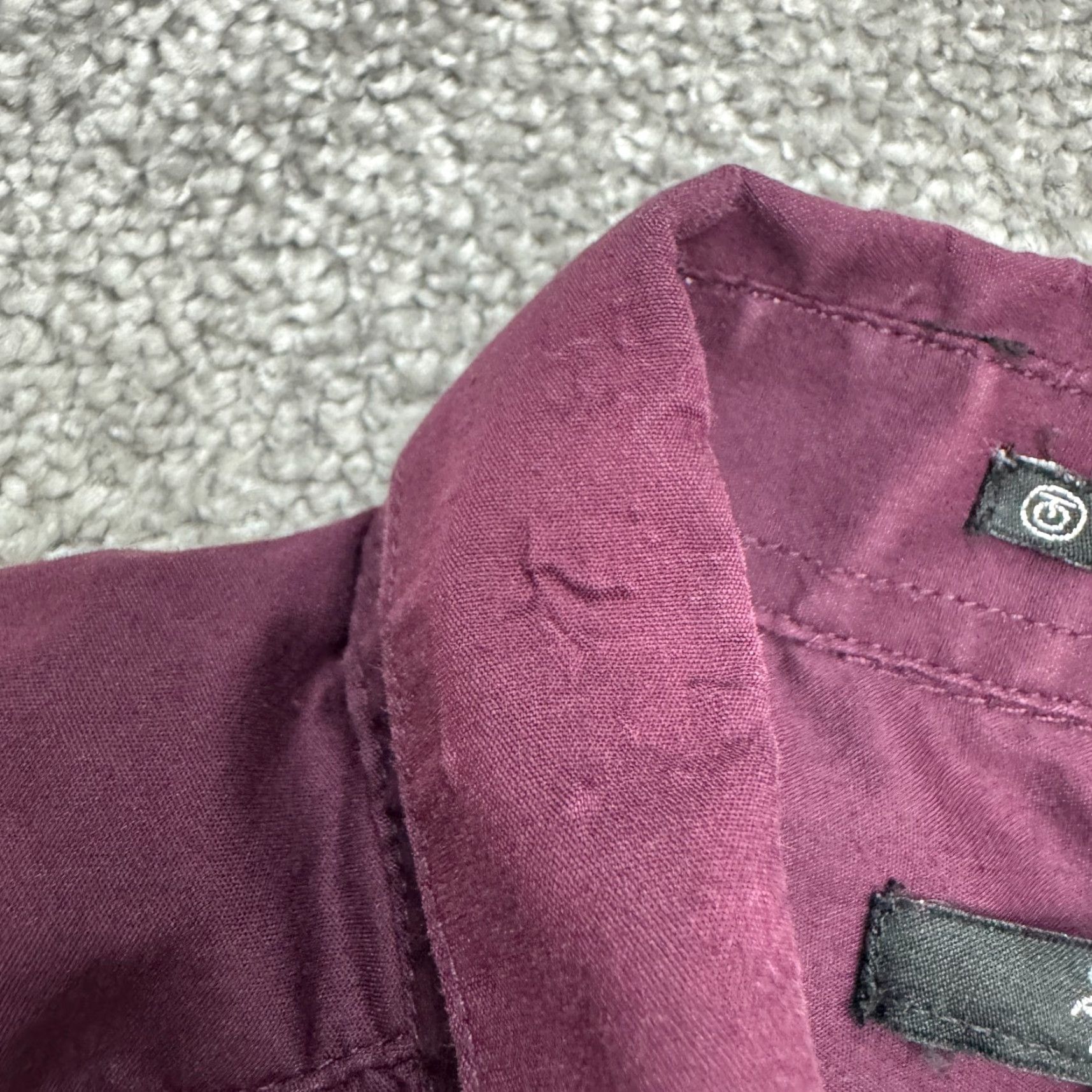 21 Men 21 MEN Button-Up Shirt Band Collar XL Burgundy Red Cotton Blend - Regular Fit Mens Size US XL / EU 56 / 4 - 5 Thumbnail