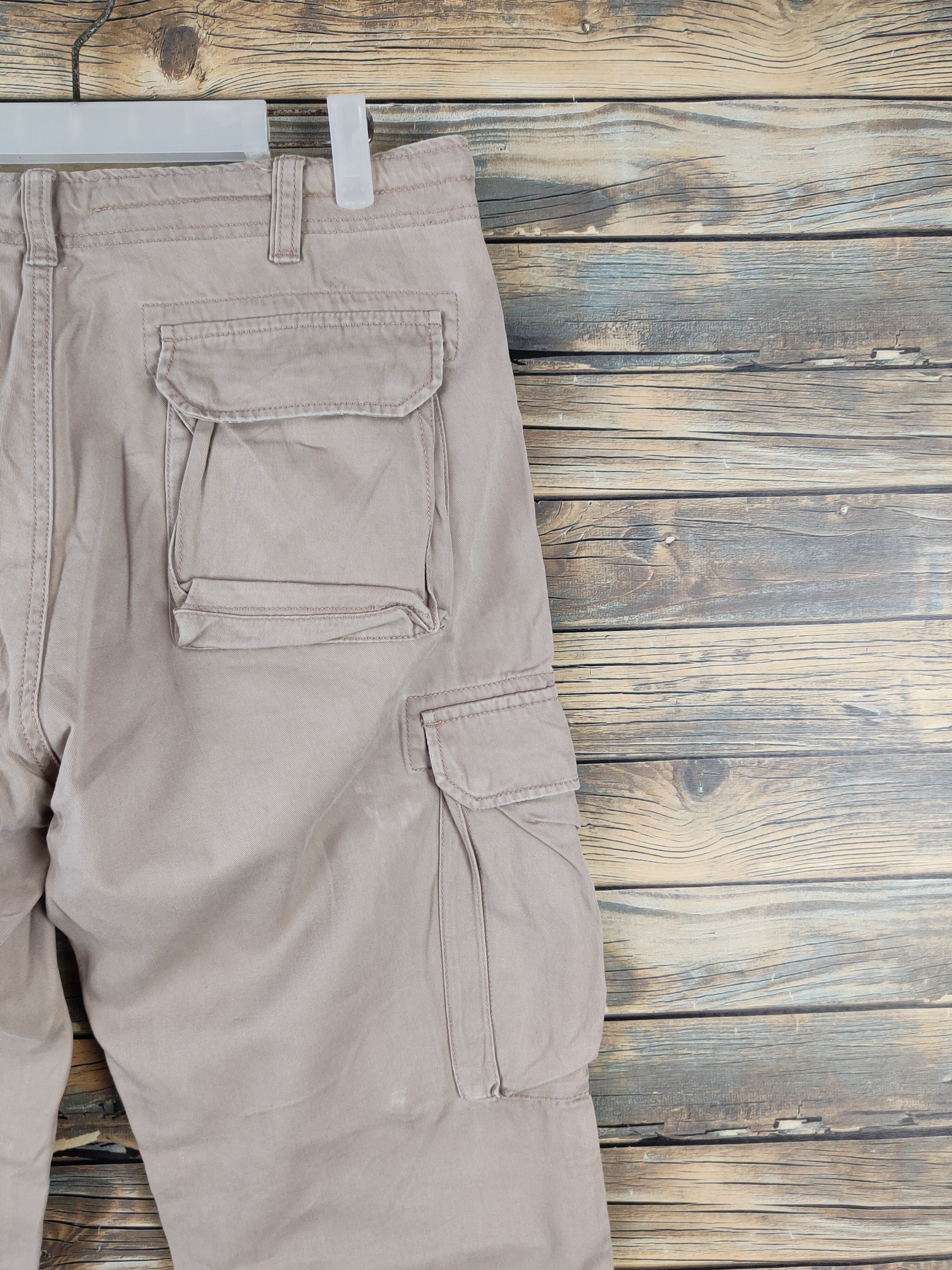 Japanese Brand DLL Anti-Label Jean Beige Multipocket Cargo Pants #521 Size US 33 - 10 Thumbnail