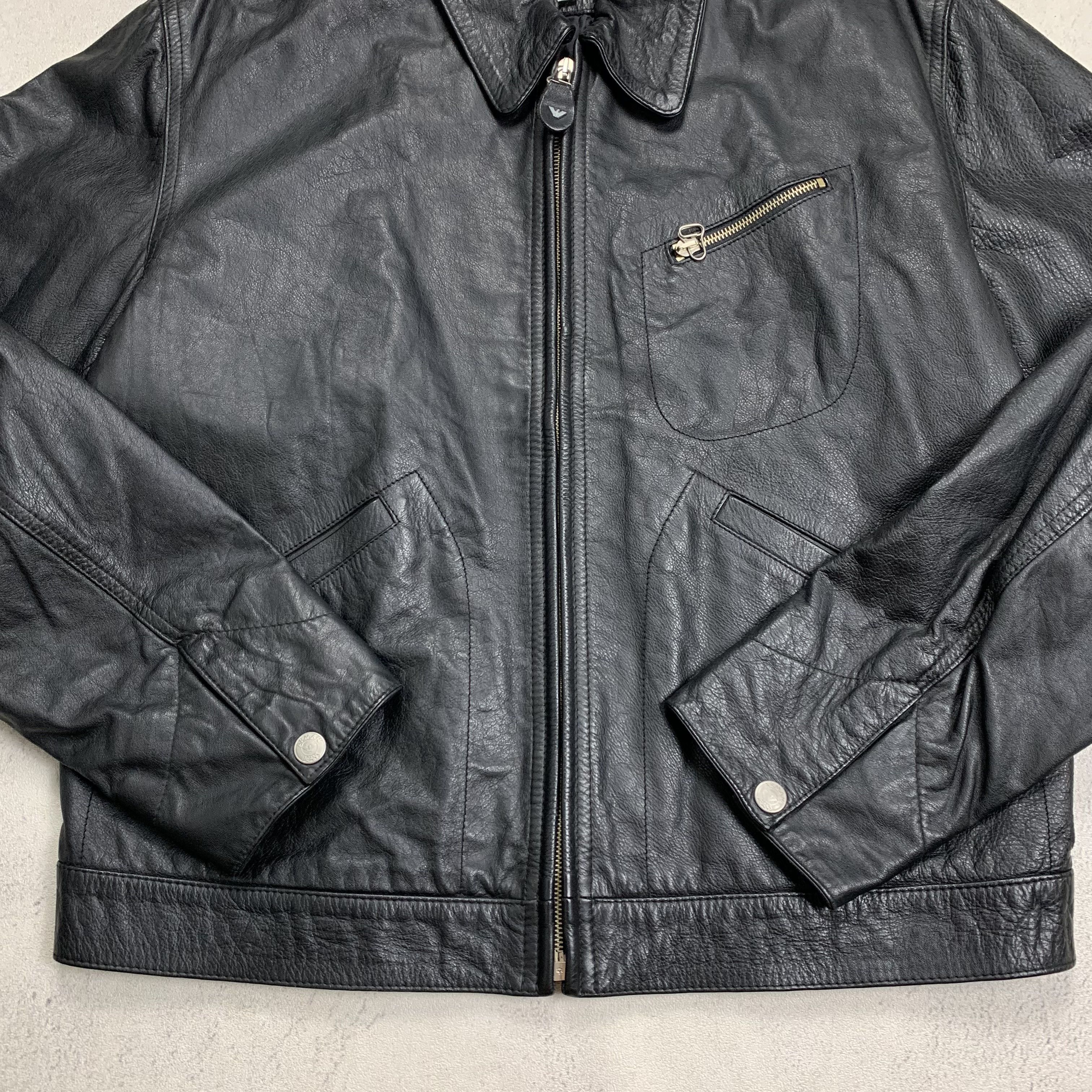 Armani Vintage Armani Jeans Leather Jacket Size US L / EU 52-54 / 3 - 7 Thumbnail