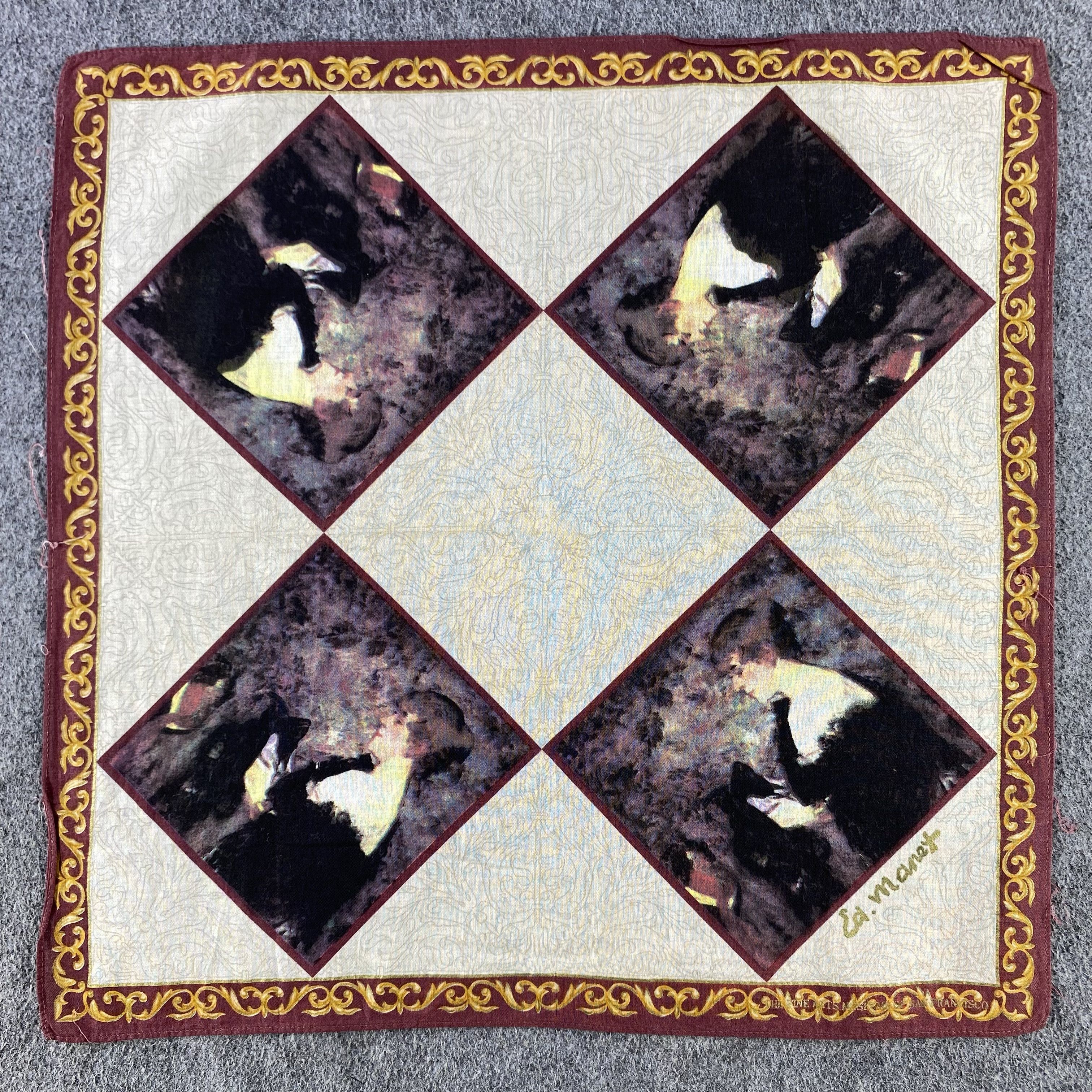 Vintage Ed Monet Handkerchief/Neckerchief/Bandana HC667 Size ONE SIZE - 1 Thumbnail