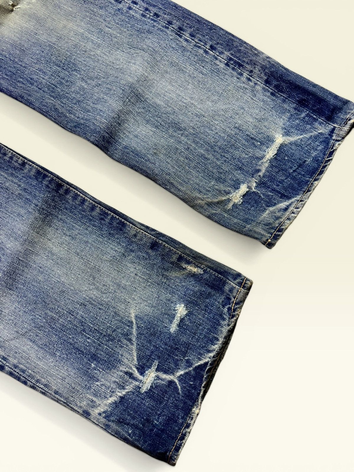 Samurai Jeans Vtg Japan Omnigod Selvedge Grunge Whisker Faded Jeans Size US 29 - 4 Thumbnail