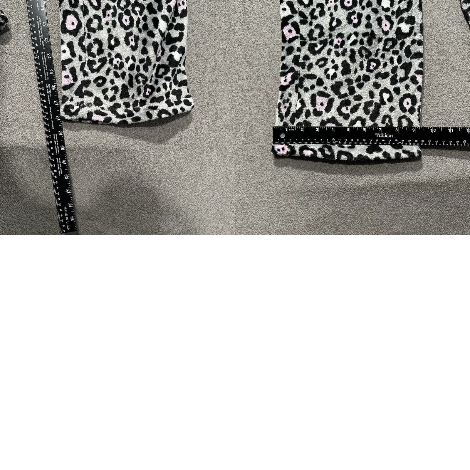 Faded Glory Faded Glory Lounge Pants Womens M Gray Leopard Print Fleece Sleepwear EUC Size 32" / US 10 / IT 46 - 8 Thumbnail