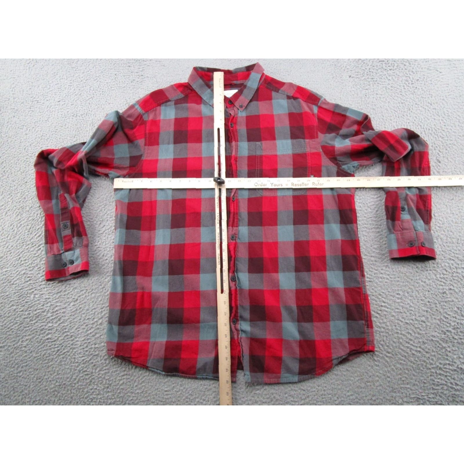 Vintage Columbia Shirt Mens XL Red Black Plaid 100% Cotton Out and Back II Button-Up Flannel - Casual, Button, Long Sleeve, Regular Fit, Vintage No Size US XL / EU 56 / 4 - 5 Thumbnail