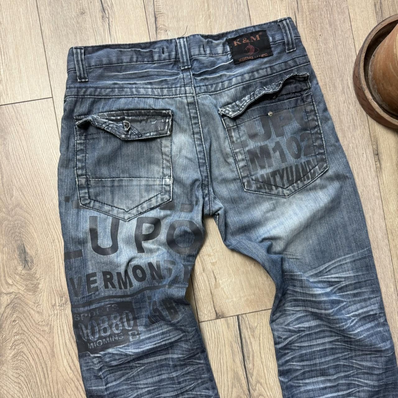 Vintage Kosmo Lupo ribbed Bottoms Wide Leg Jeans Opium Affilaction Size US 34 / EU 50 - 4 Thumbnail
