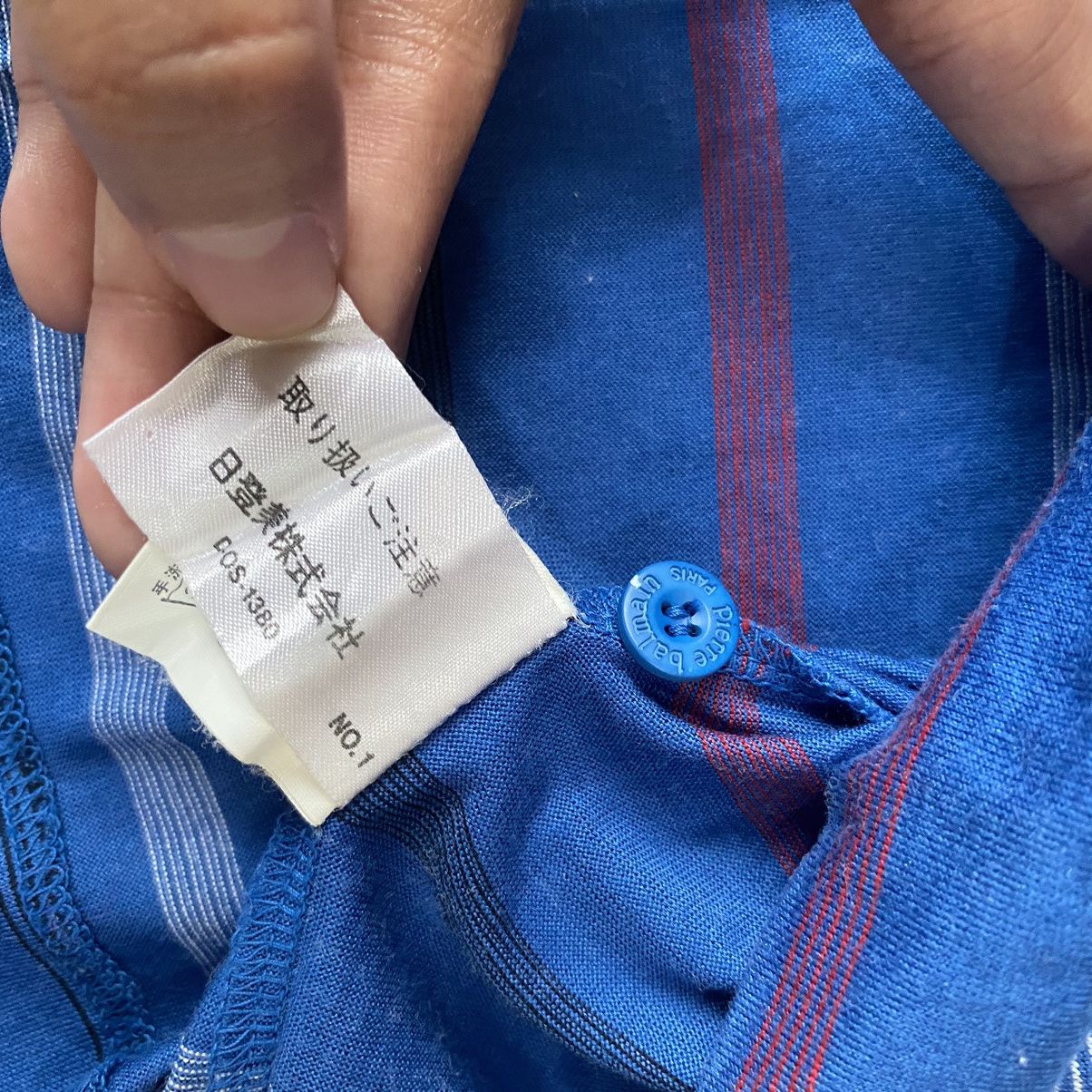 Japanese Brand × Pierre Balmain × Vintage Japan Market Pierre Balmain Paris Striped Henley Tees Size US M / EU 48-50 / 2 - 8 Thumbnail