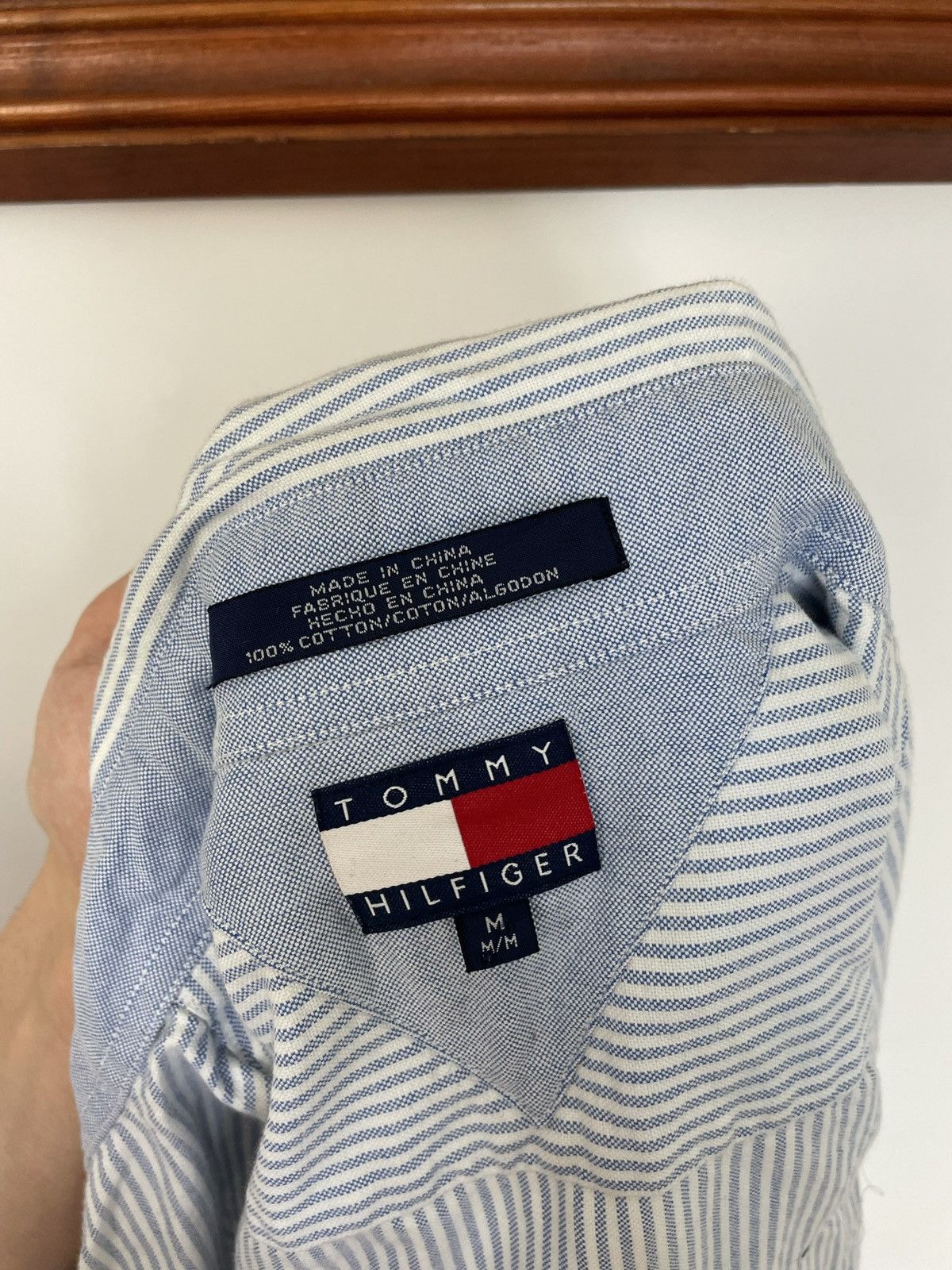 Tommy Hilfiger Tommy Hilfiger Big Logo Button Up Shirt Oversize Striped Size US M / EU 48-50 / 2 - 3 Thumbnail
