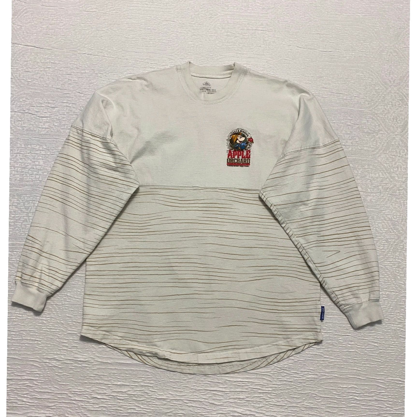 Disney Disney Spirit Jersey Mickey Minnie 2021 Apple Orchard Sweet As Pie Striped Long Sleeve Crew Neck 100% Cotton White Men XS S? Size US S / EU 44-46 / 1 - 3 Thumbnail