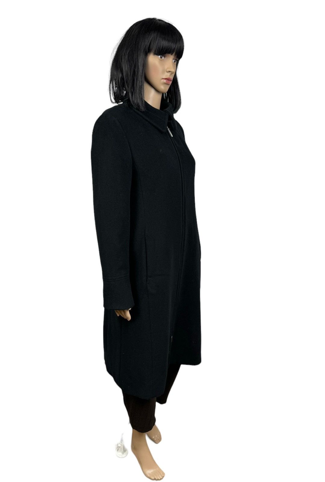 MAX&Co. Max&Co Wool-Angora Zip Coat Leather Trim size IT44 US10 Size M / US 6-8 / IT 42-44 - 5 Thumbnail