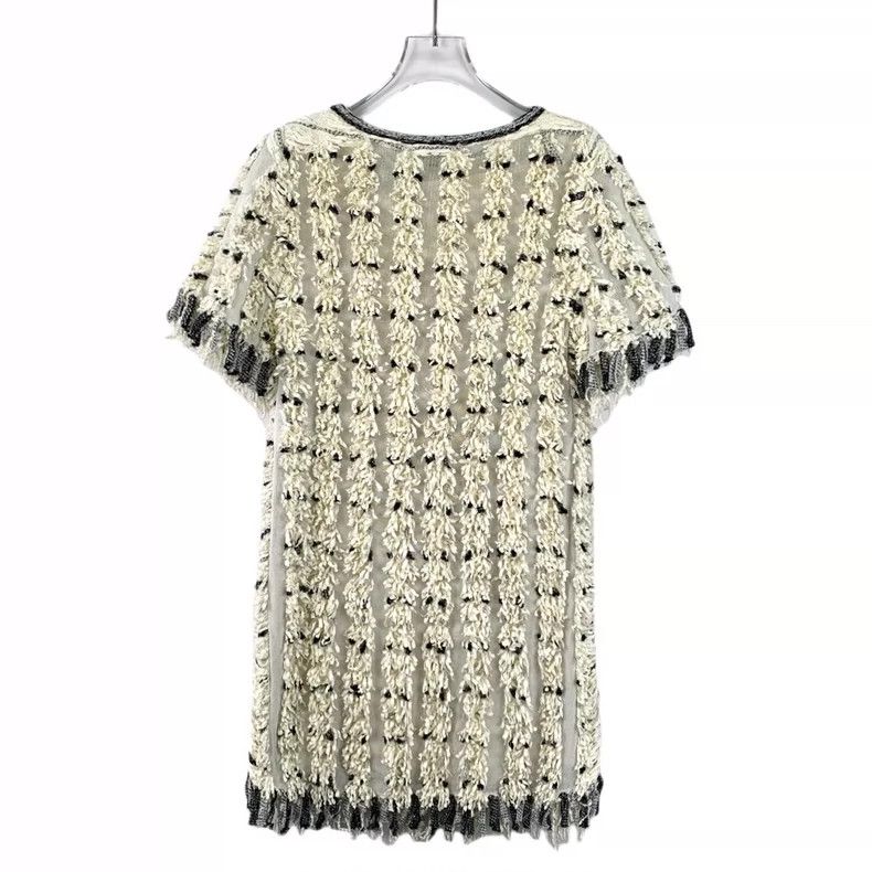 Chanel Chanel Beige tassel braided cotton round-neck short-sleeved Size XS / US 0-2 / IT 36-38 - 2 Thumbnail
